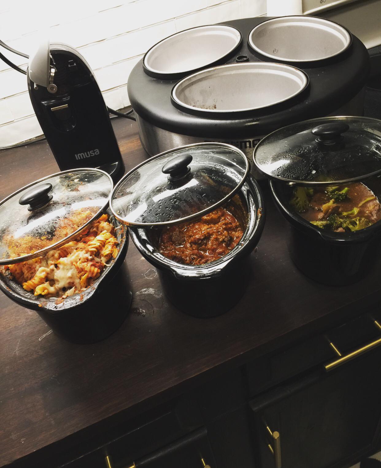 This mini triple slow cooker has changed my meal prep game. Making