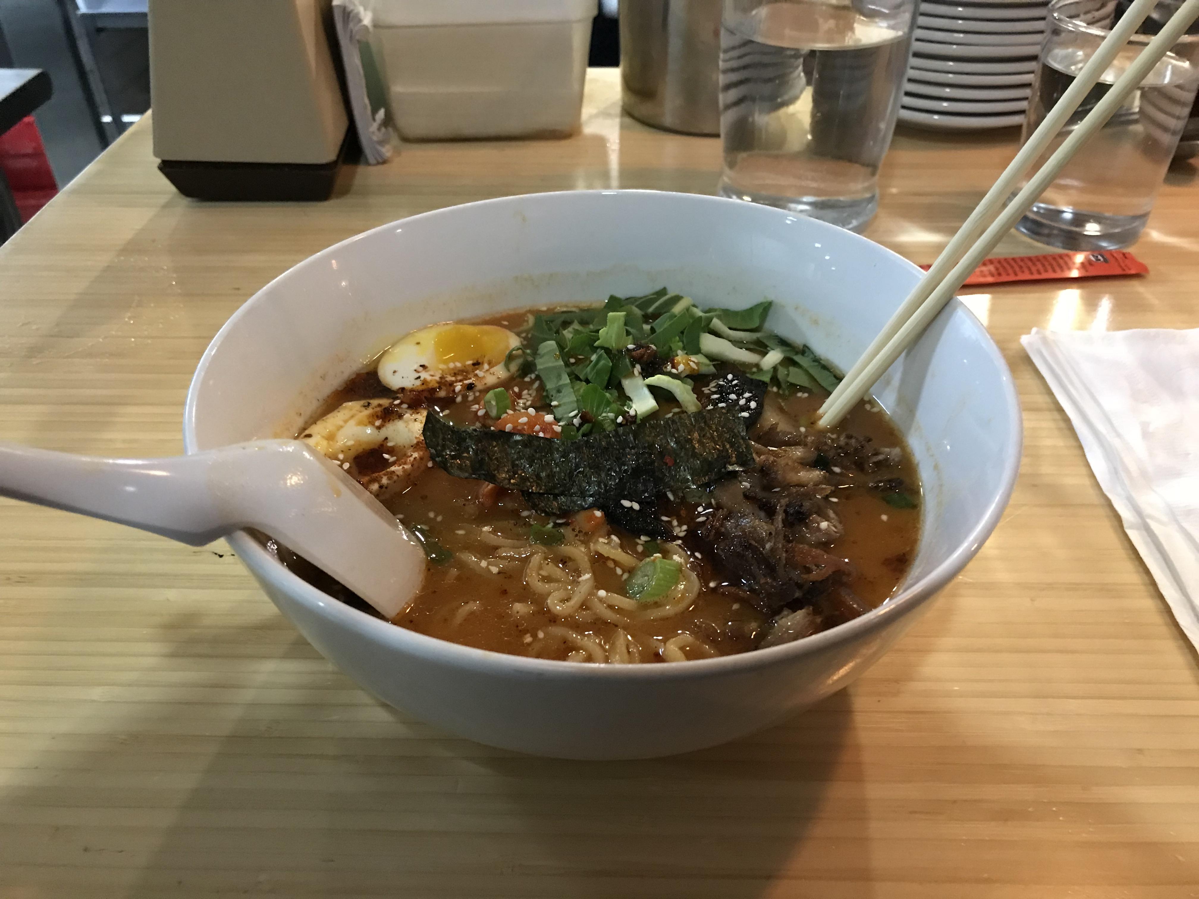 Spicy miso The Stock Pot in Virginia Beach for their ramen night 🍜