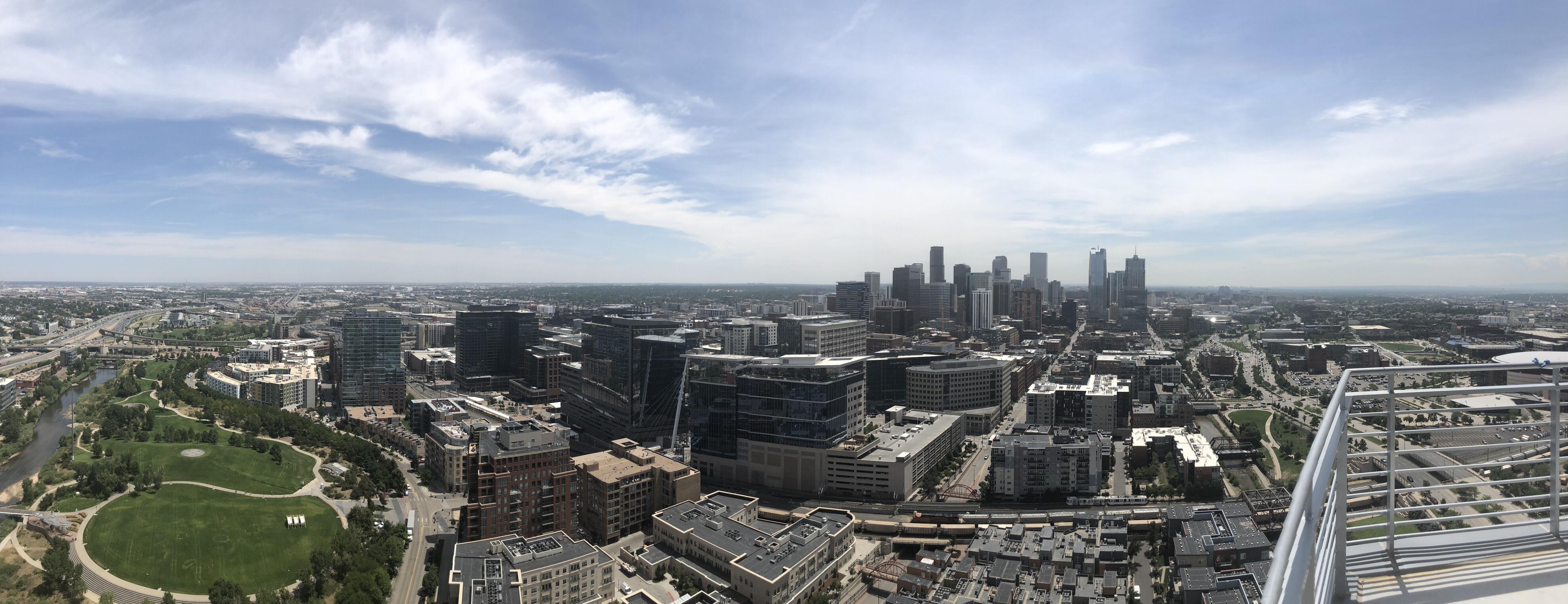 A view from the top floor (35) of The Confluence apartment building r