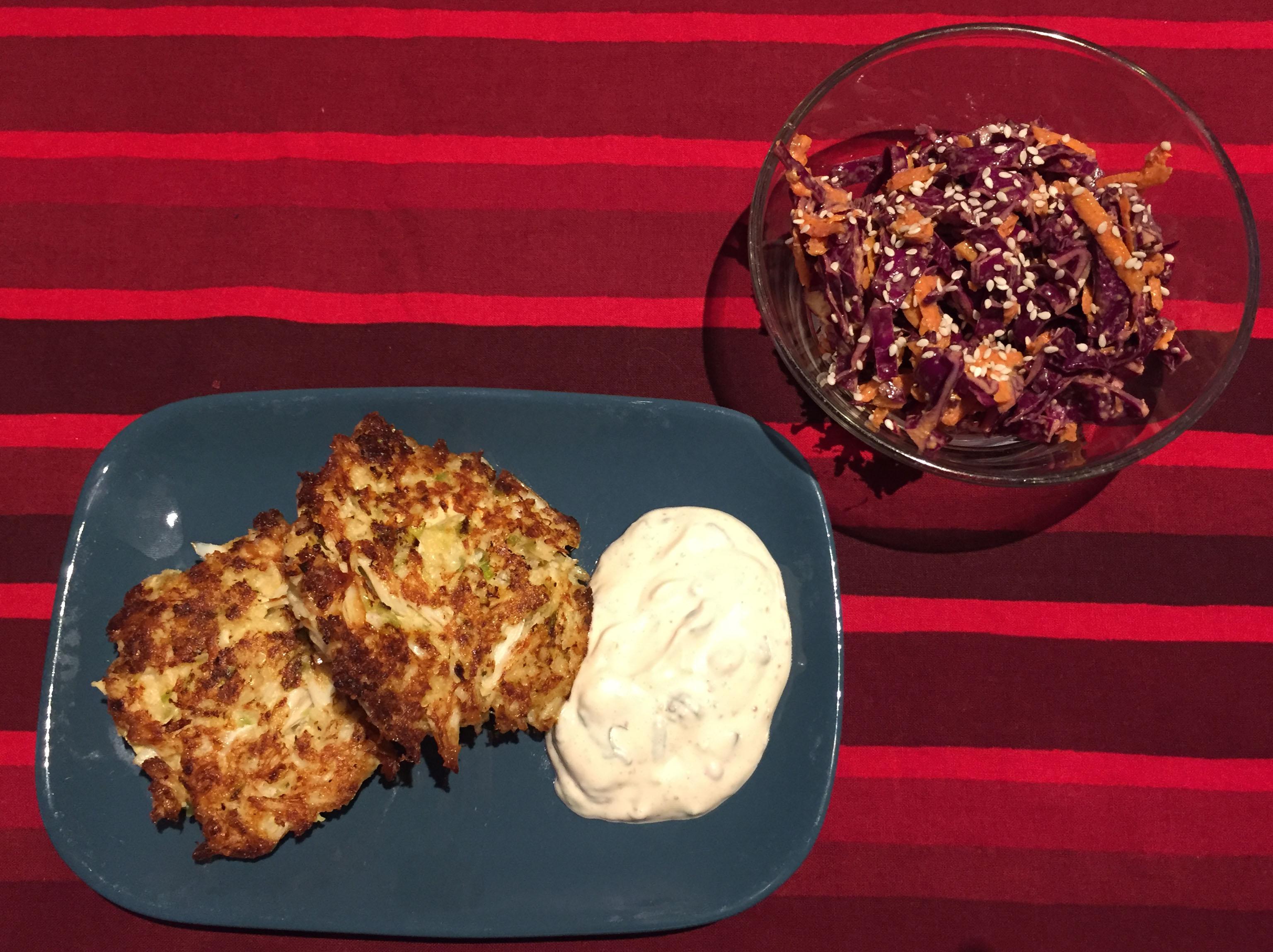 Crab Cakes with asian slaw r/ketorecipes