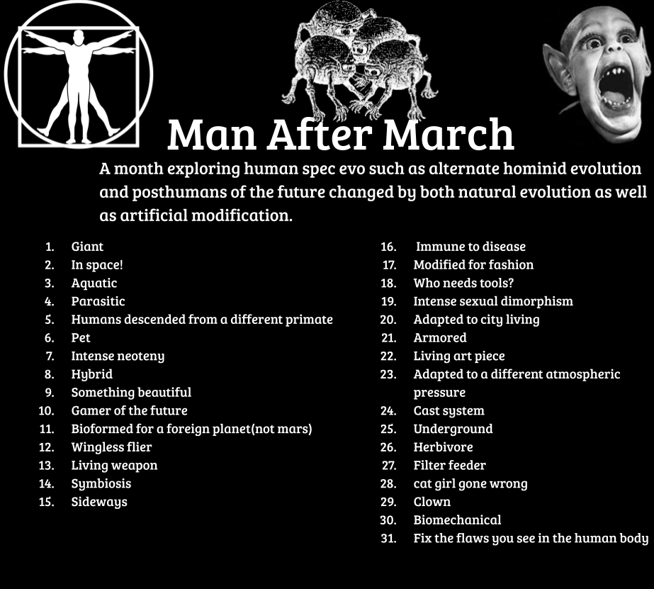 man after march a month of posthumans and alternate hominids r