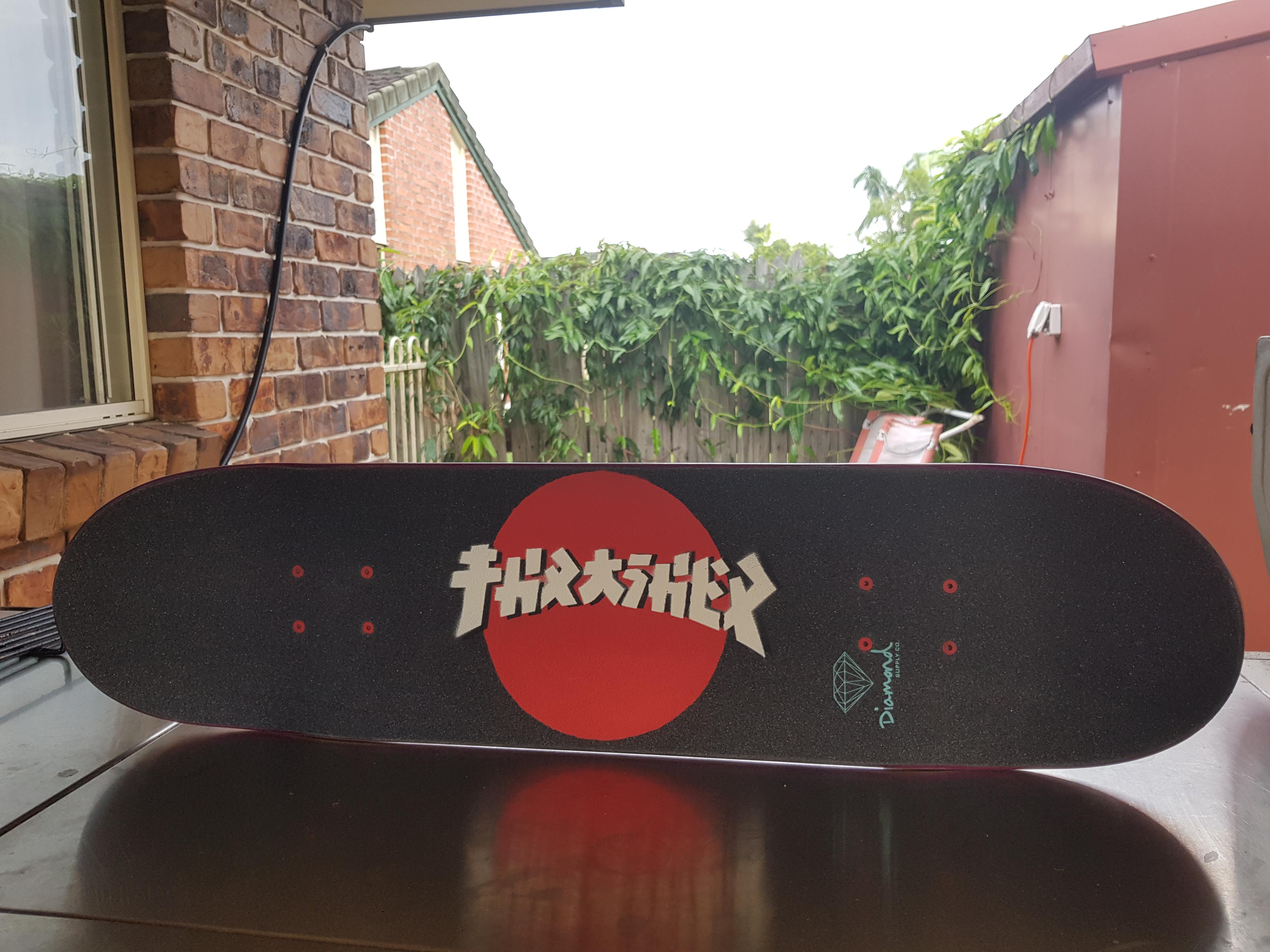 Grip tape stencil I did for my friends skateboard a while back r/stencils
