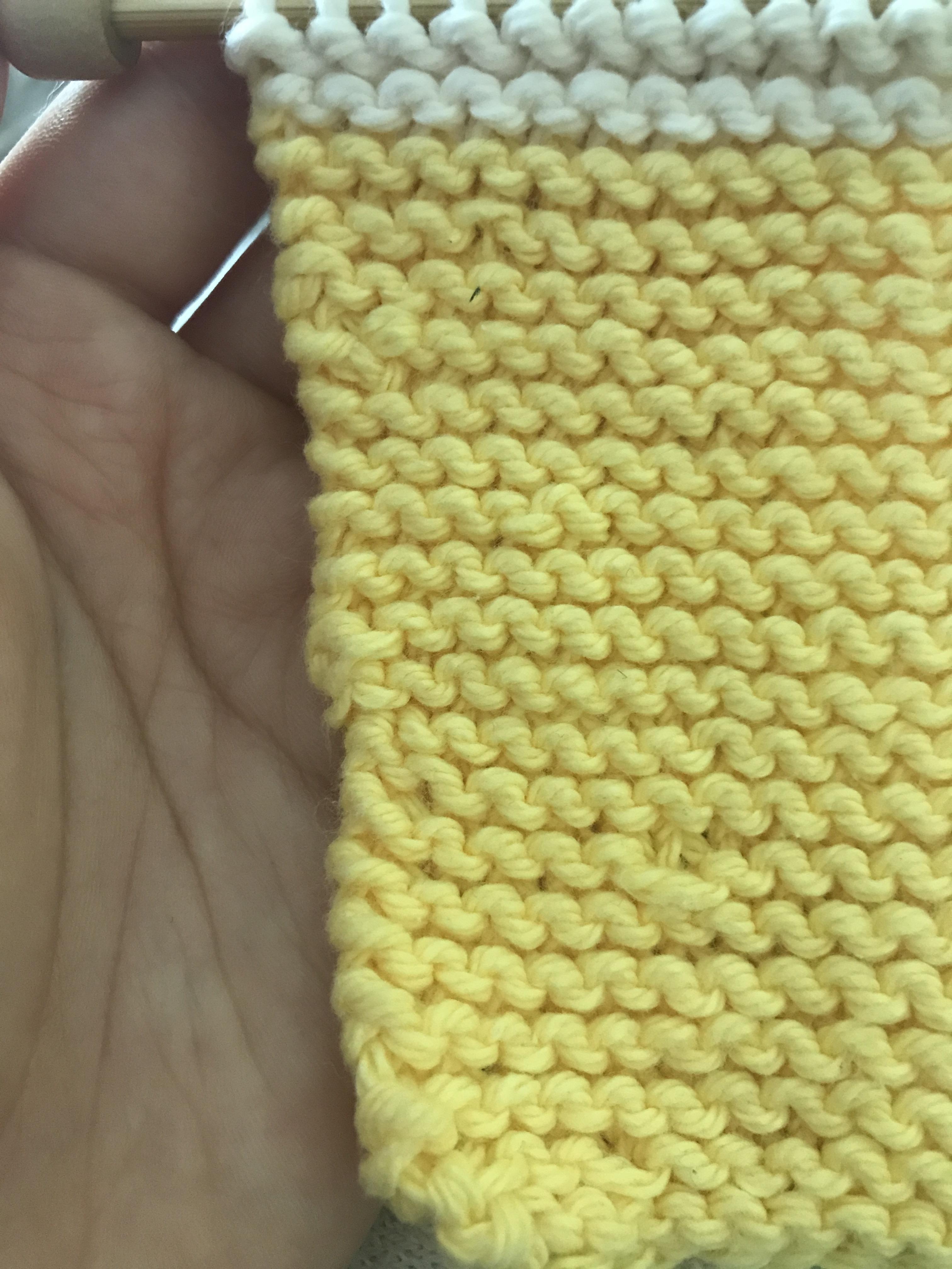 Still working on my first knit ever. Why is this edge so uneven? The other side is completely