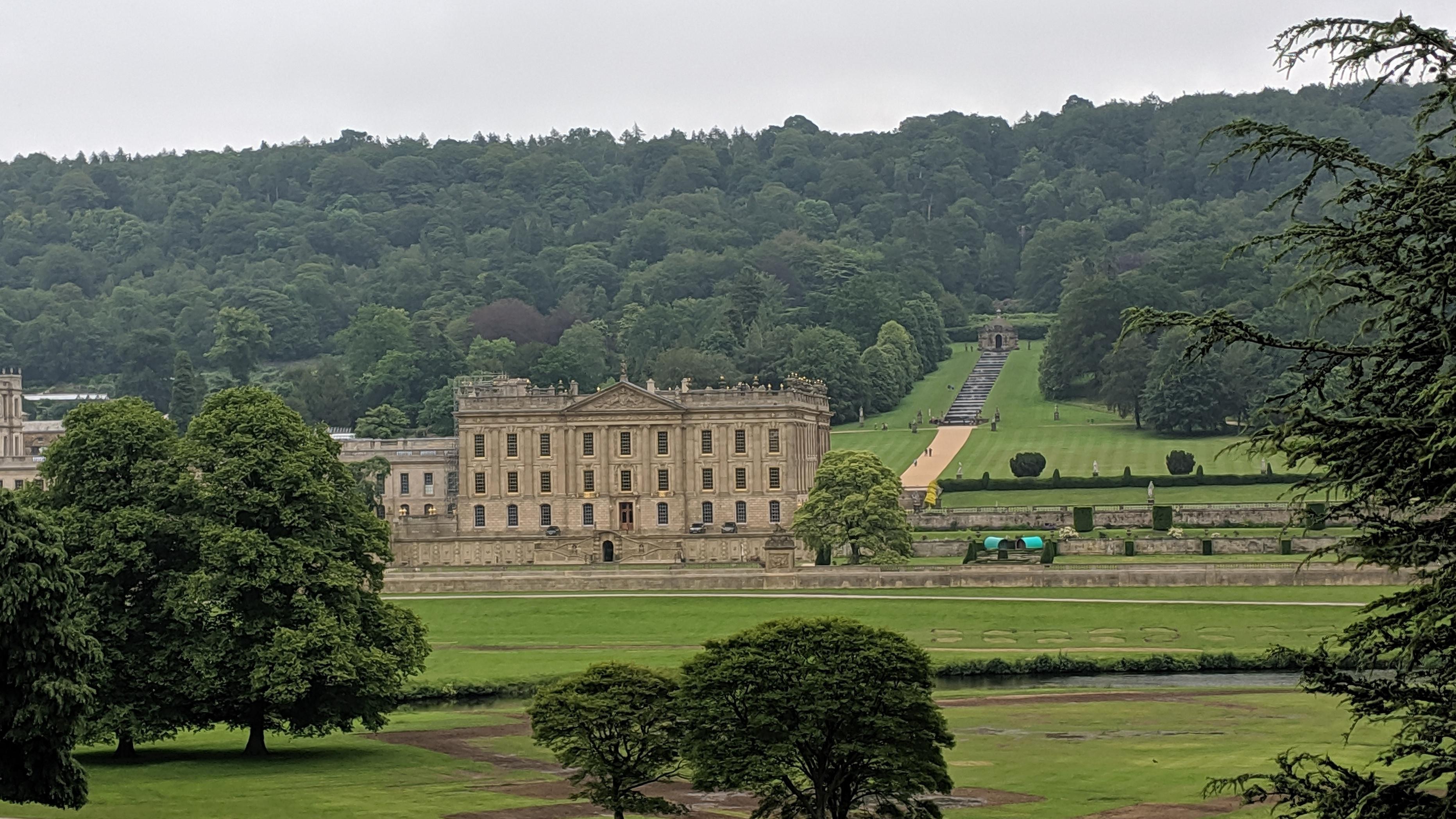 Chatsworth House from the Hill. r/britpics