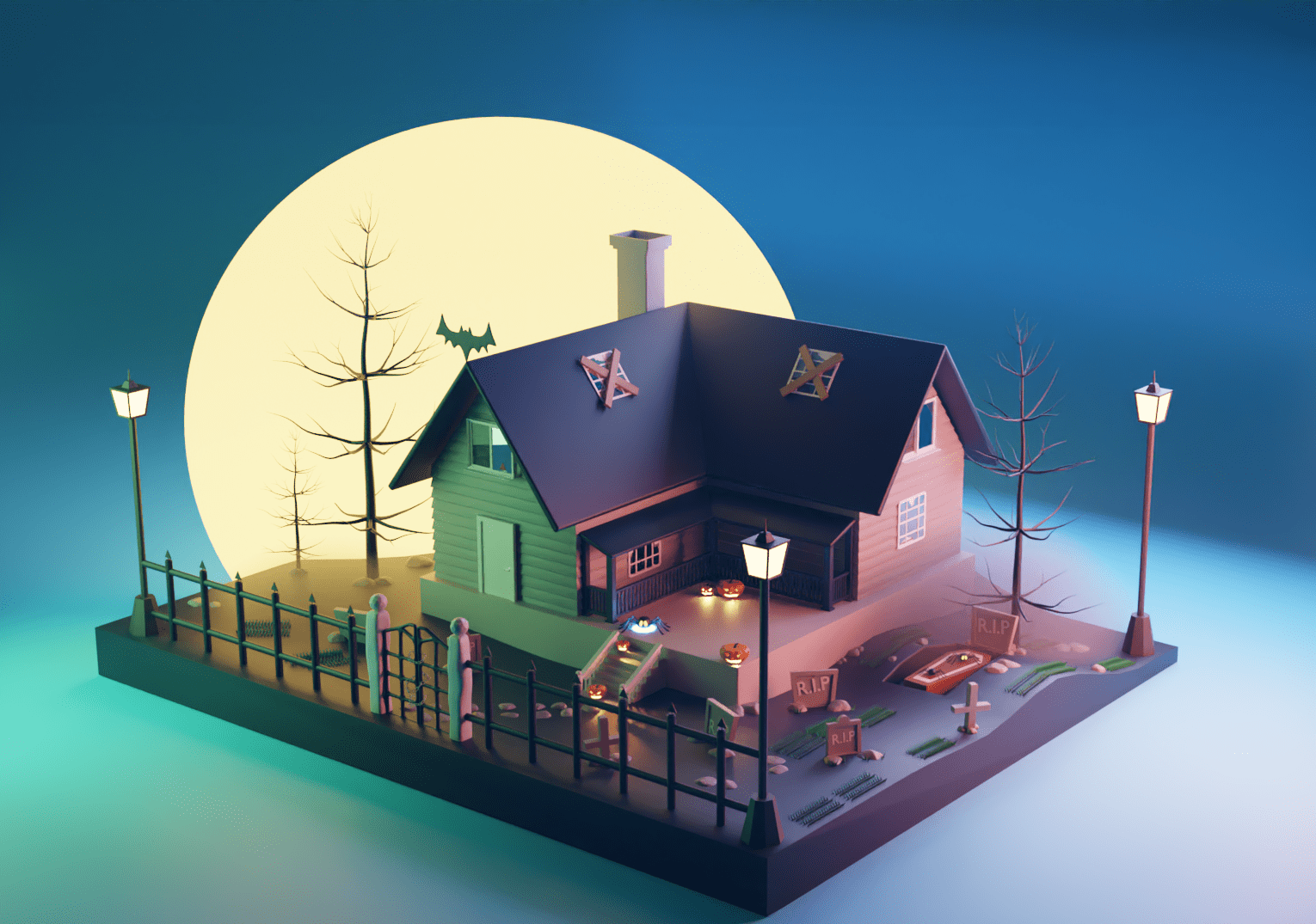 My 2nd ever low poly Blender project. Any feedback or thoughts? r/blender