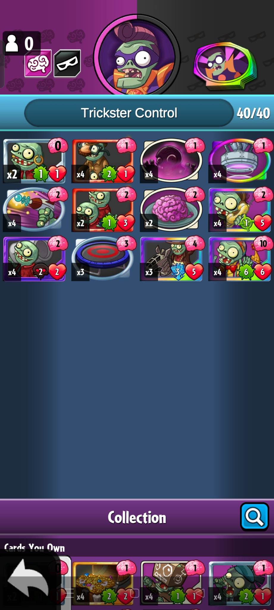 How's this trickster control deck? r/PvZHeroes