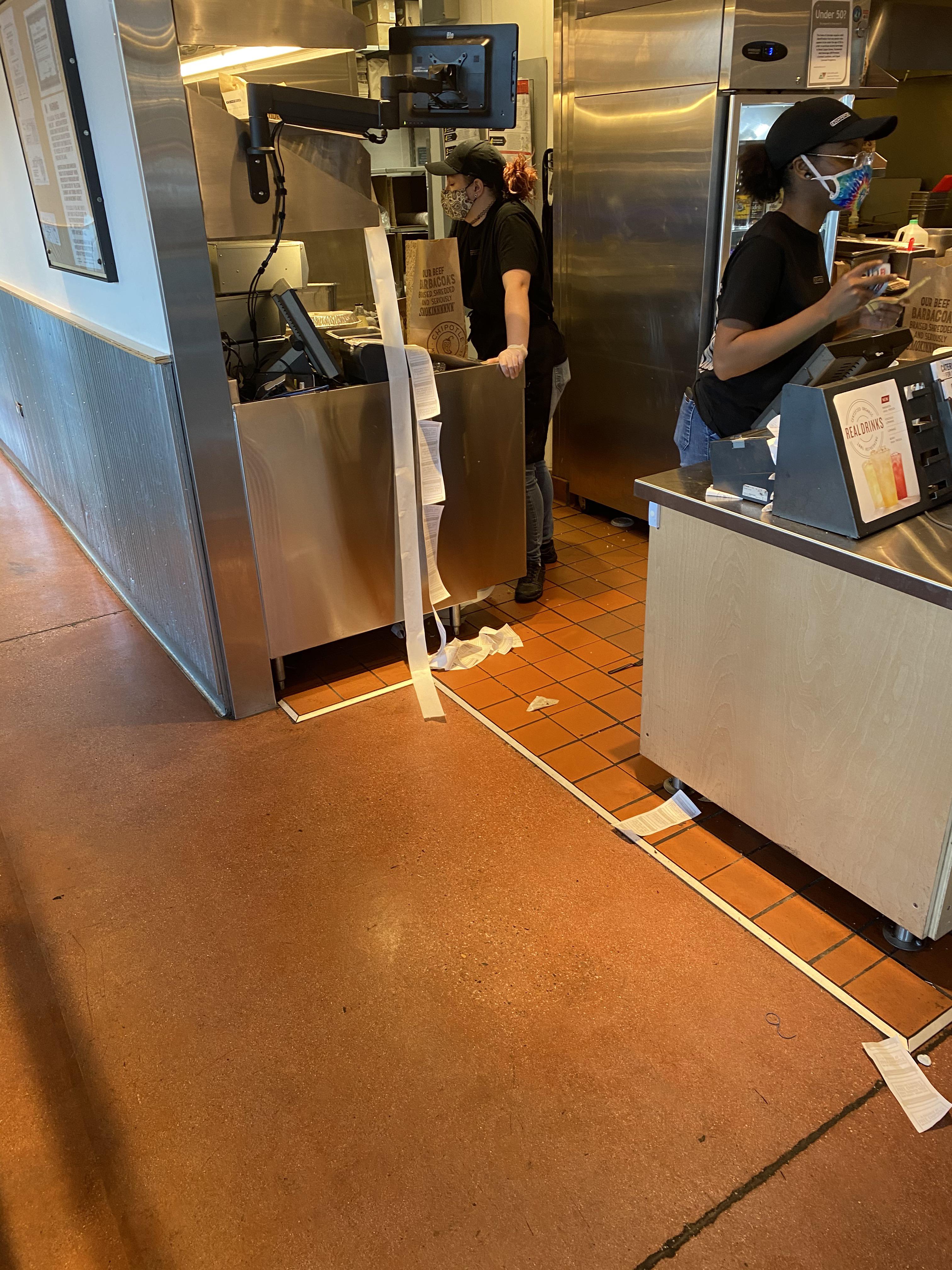 All those order receipts with one person working on the delivery orders