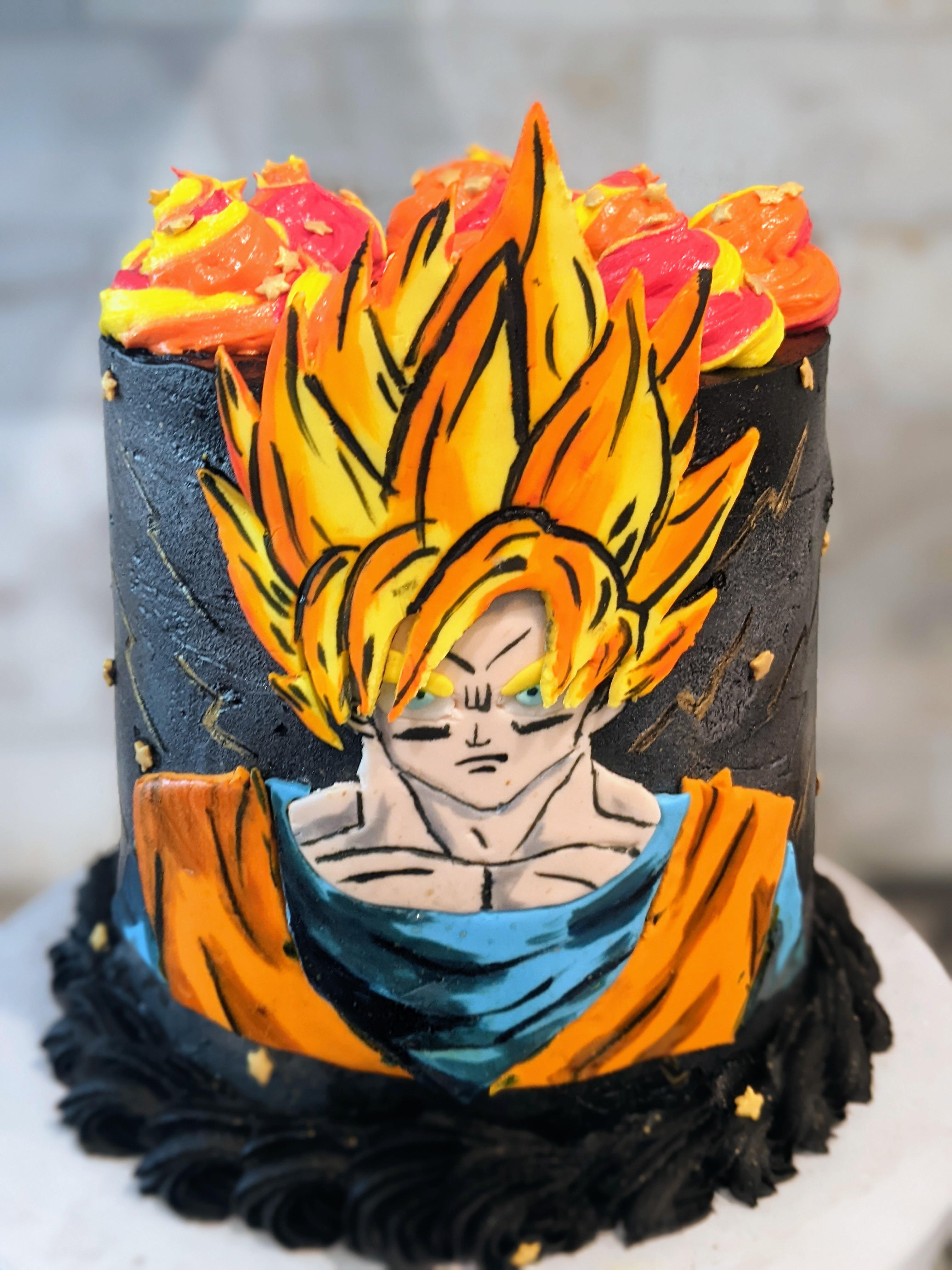 My wife made a Dragon Ball Z cake for my son's bday r/cakedecorating