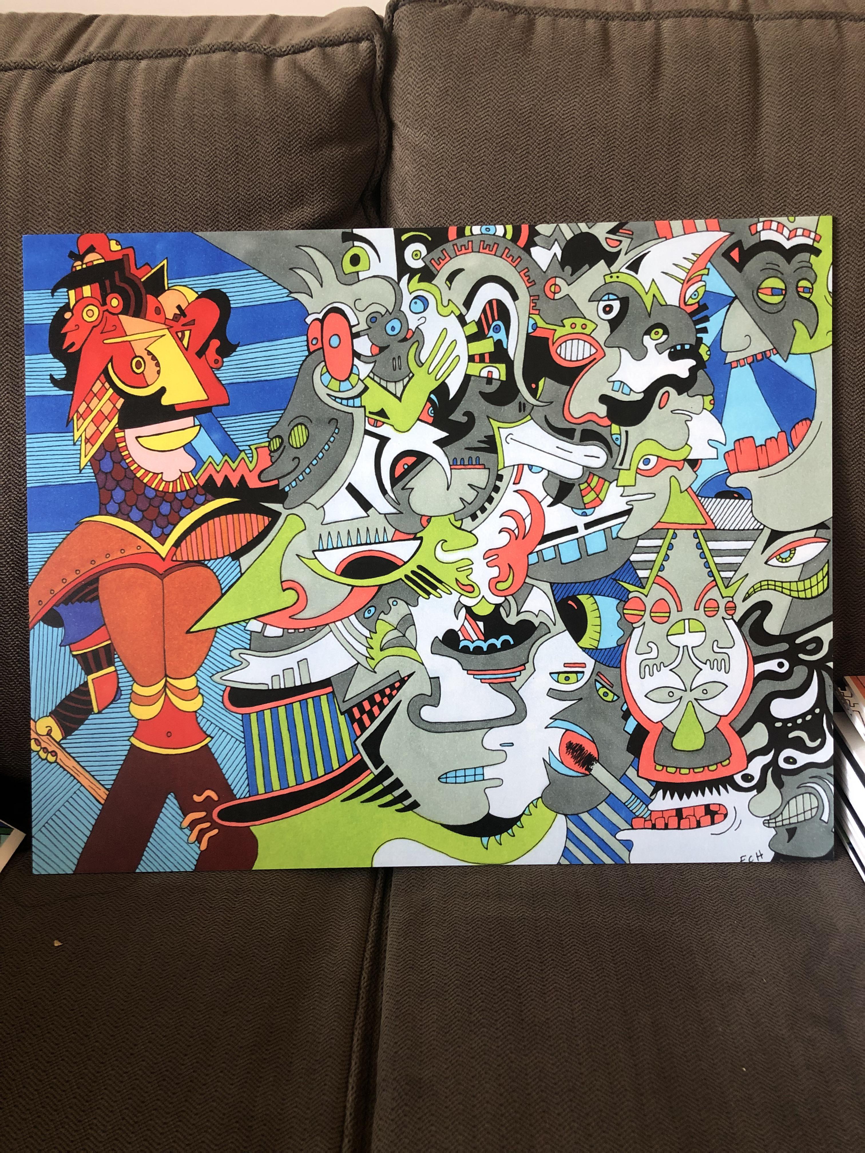 “Valiant tool” me, markers, 2019 r/Art