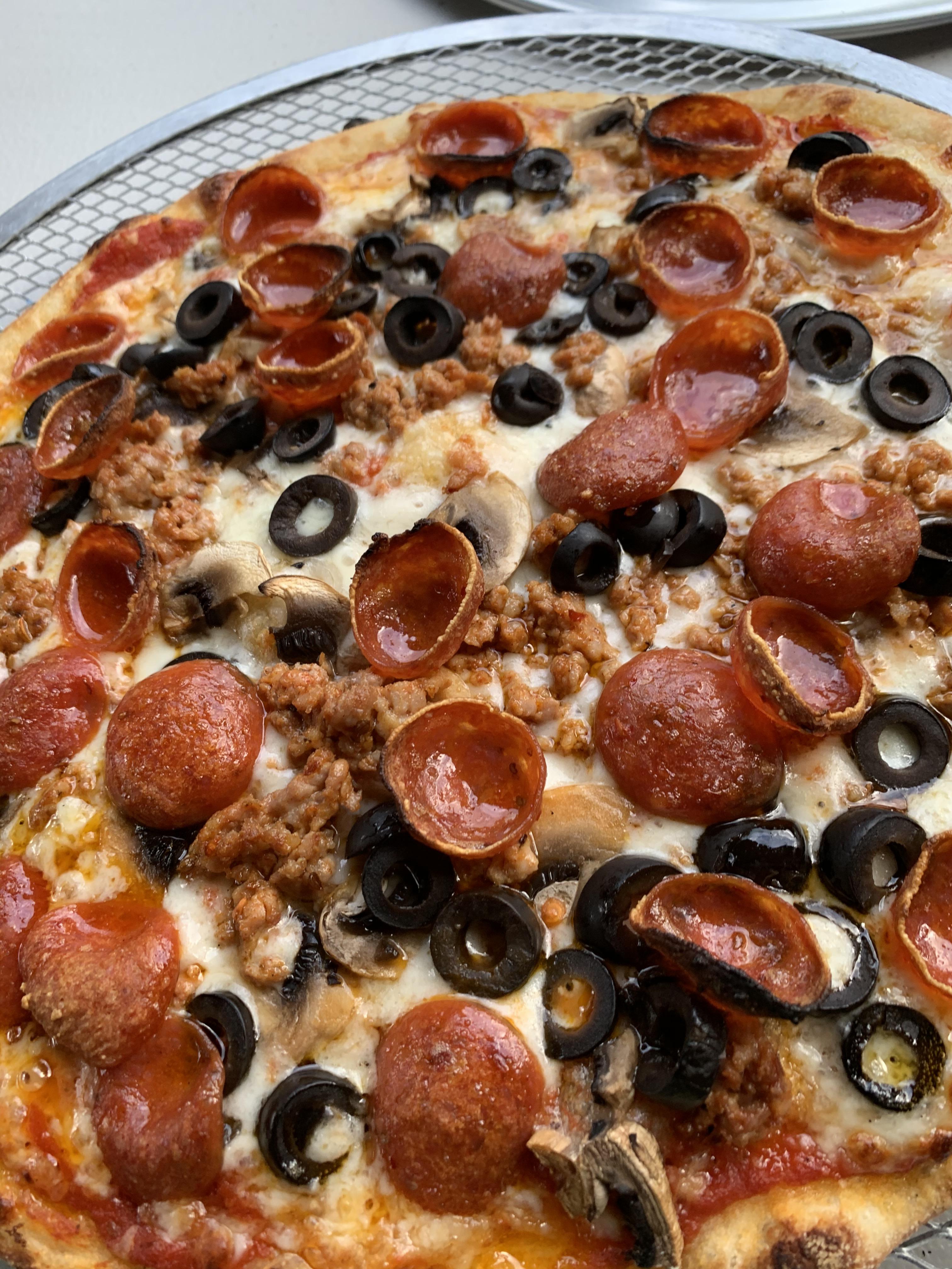 One from last night Homemade NY style Pepperoni, Hot Italian Sausage