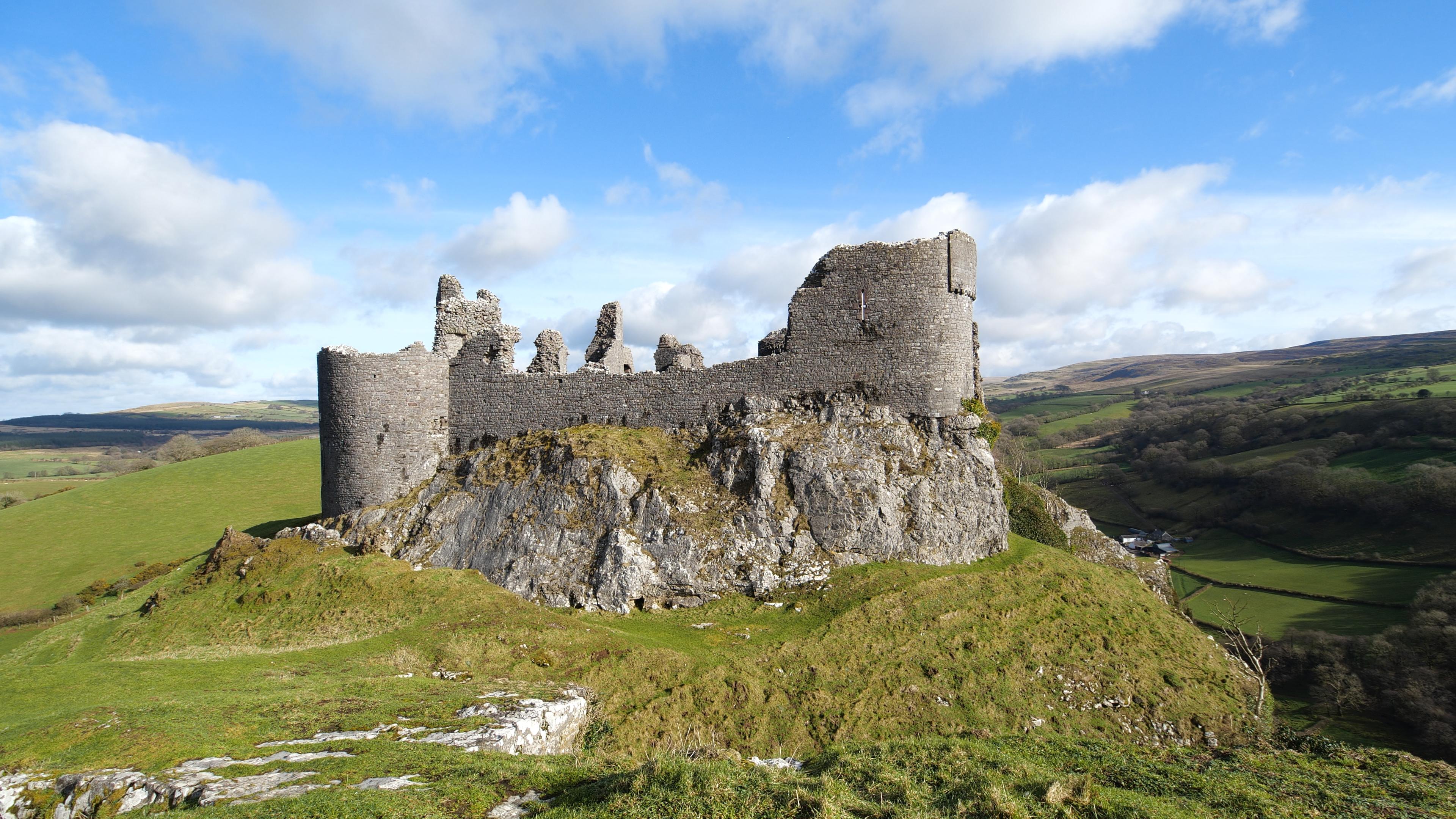 Carreg Cennen The Welsh Castle With A Cave In Trap, Carmarthenshire