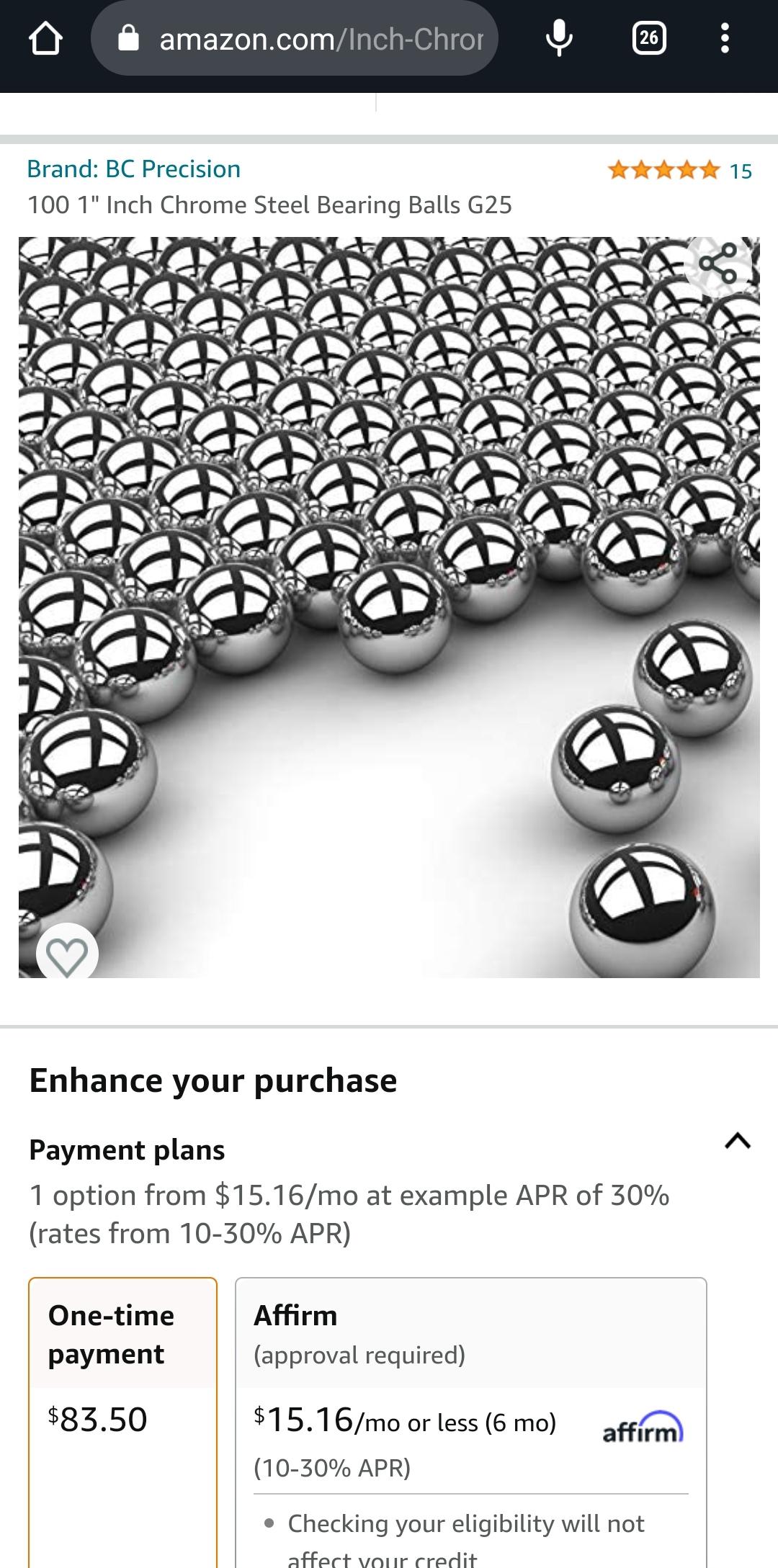 100, 1 inch 66.8 gram steel balls on amazon. r/Slinging