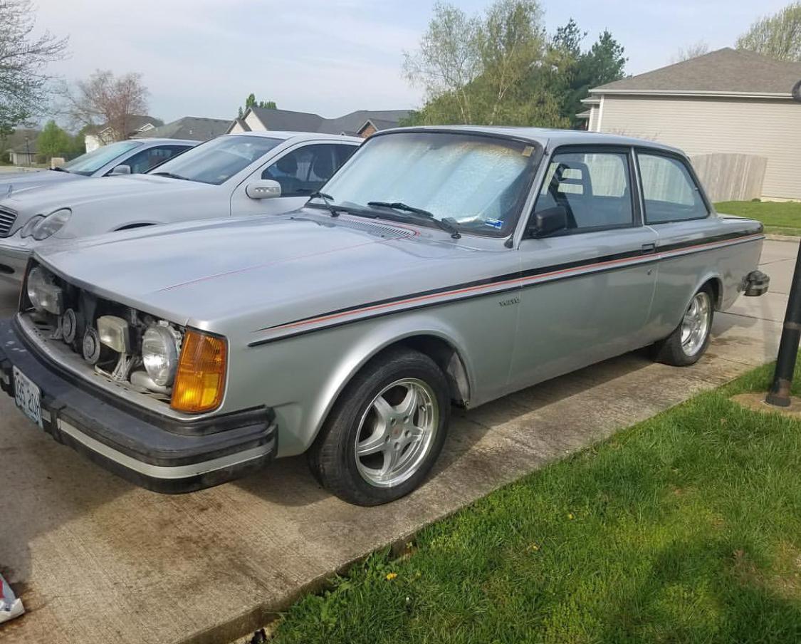 We doing cheap paint jobs? My ‘80 Volvo 240 GT. Original owner, rusted