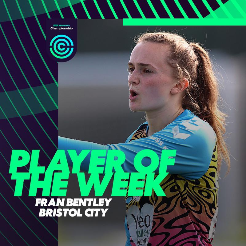 Fran Bentley of Bristol City is the FA Women’s Championship Gameweek Three Player of the Week