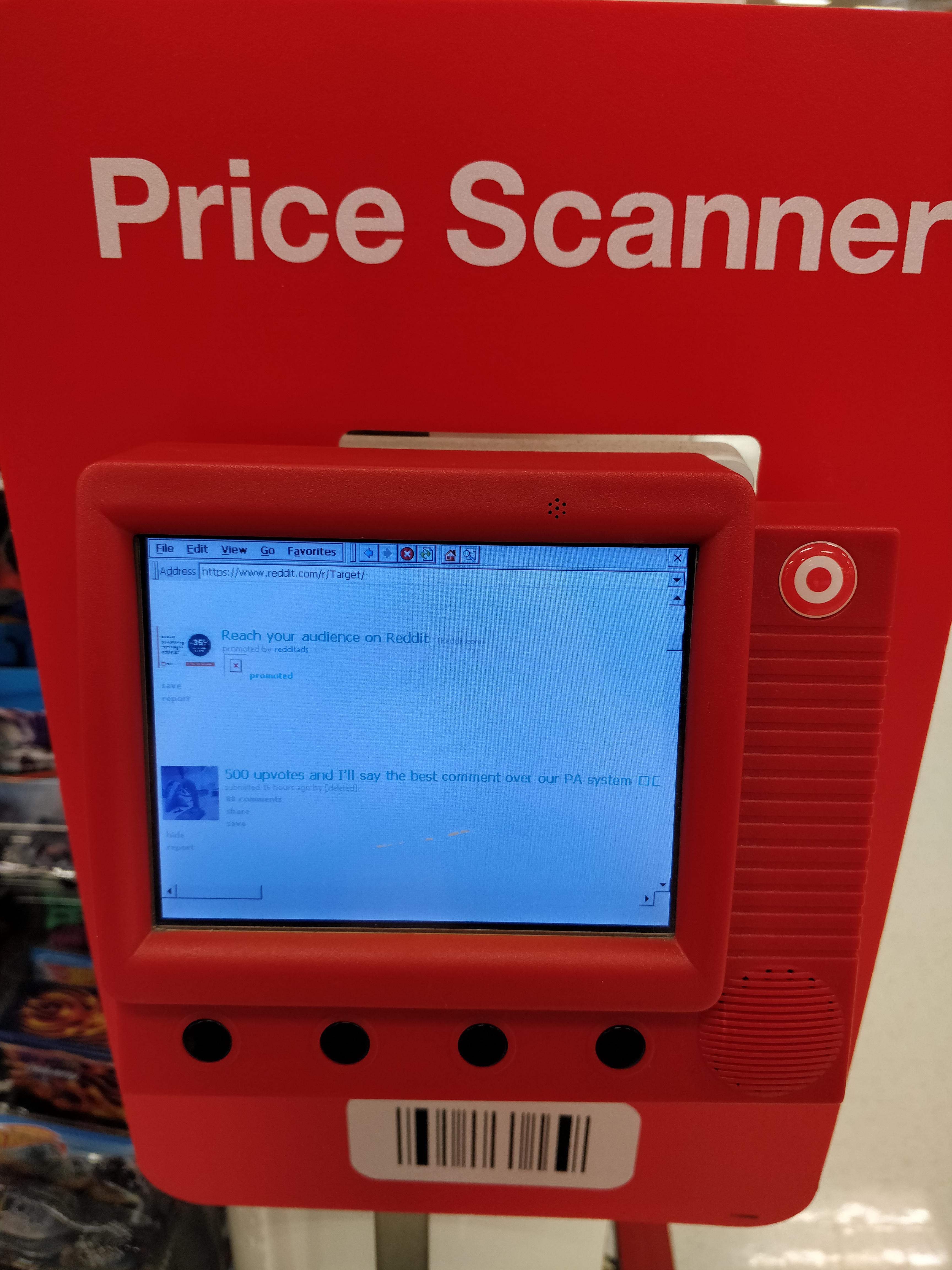 Just checking this sub on a price scanner. How's your day? r/Target
