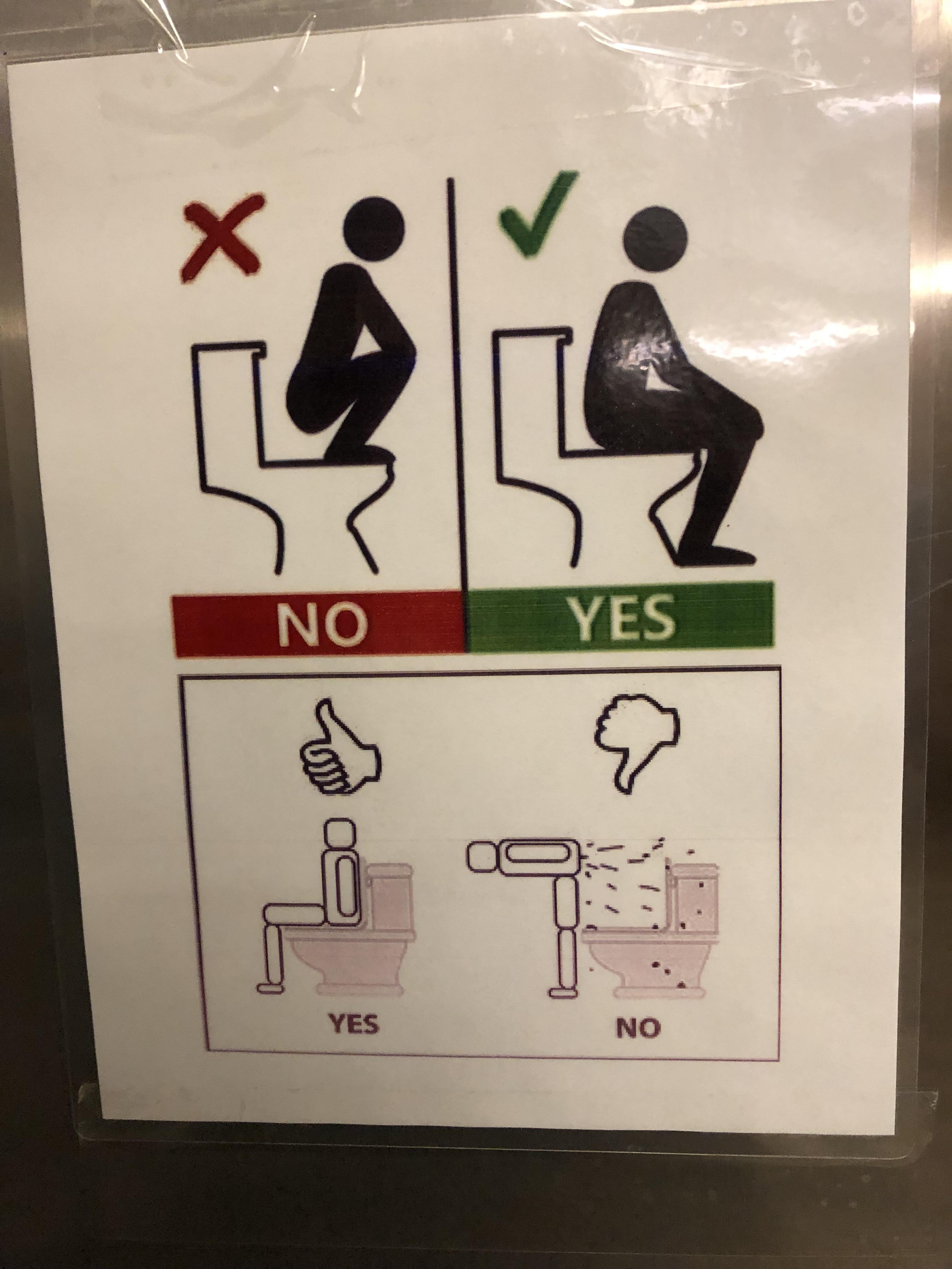 Most bathrooms in Yellowstone have a version of this sign. For tourists