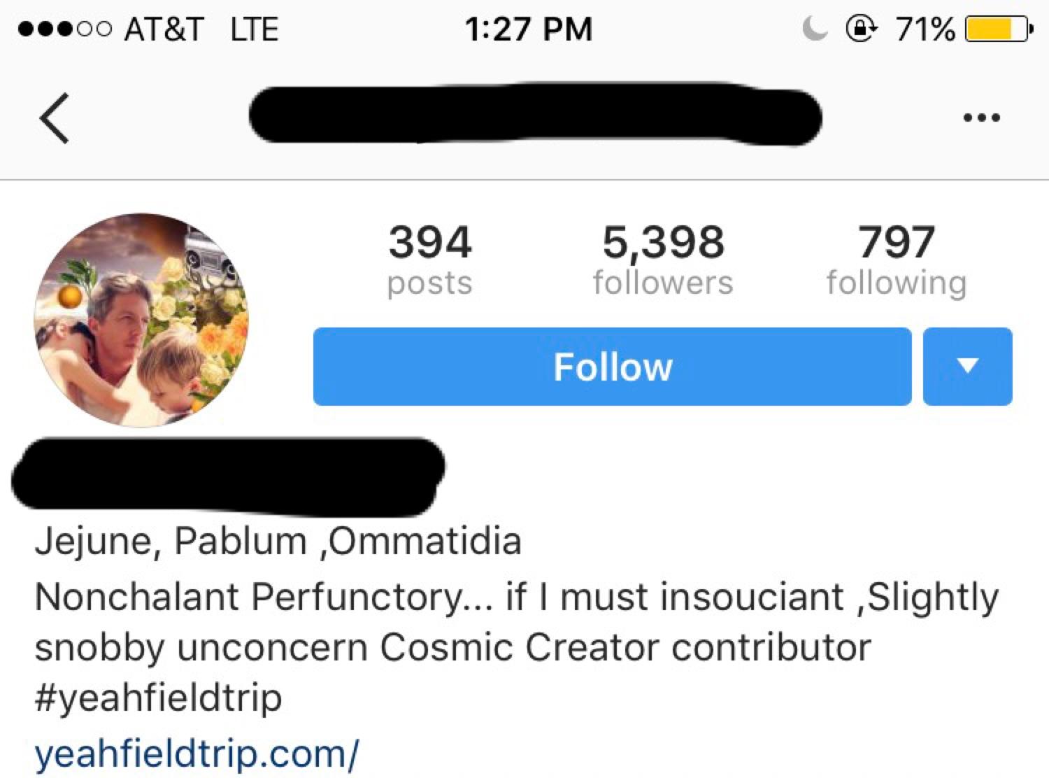 This guy's Instagram bio. r/iamverysmart