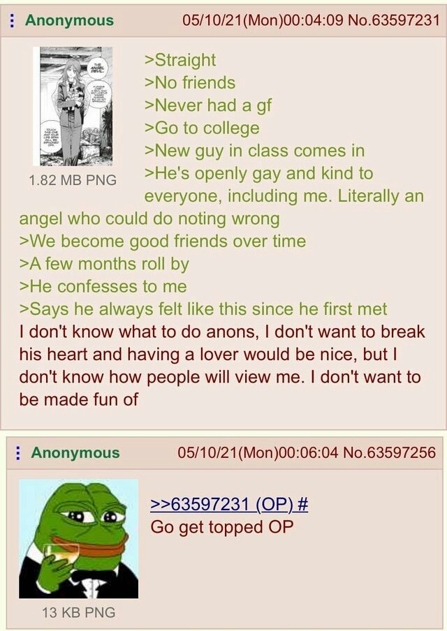 Anon receives a confession r/gaygreentexts