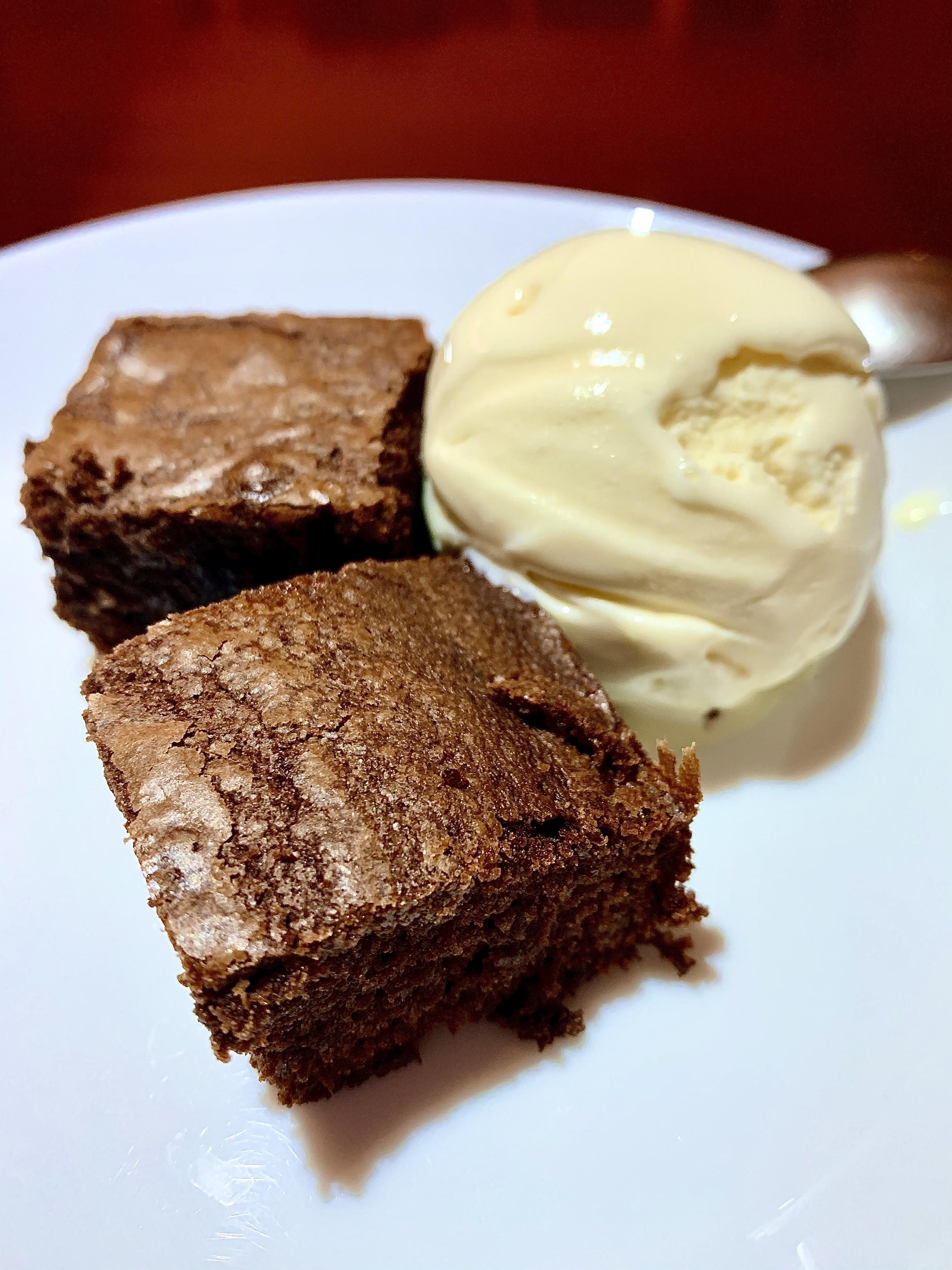 Brownies [Homemade] & Vanilla ice cream r/food