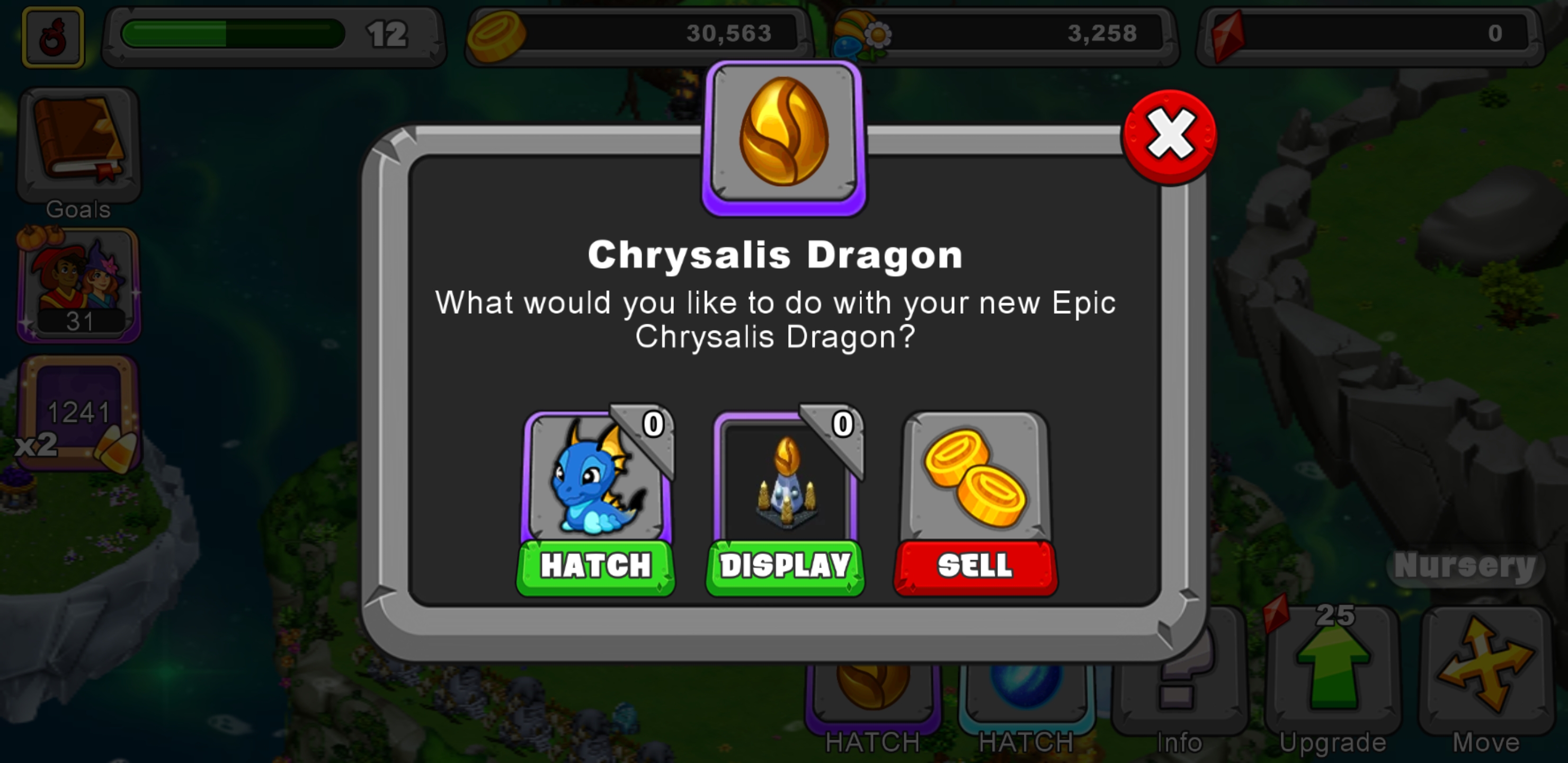For Chrysalis Dragon from a gold chest, but no gems for the damn