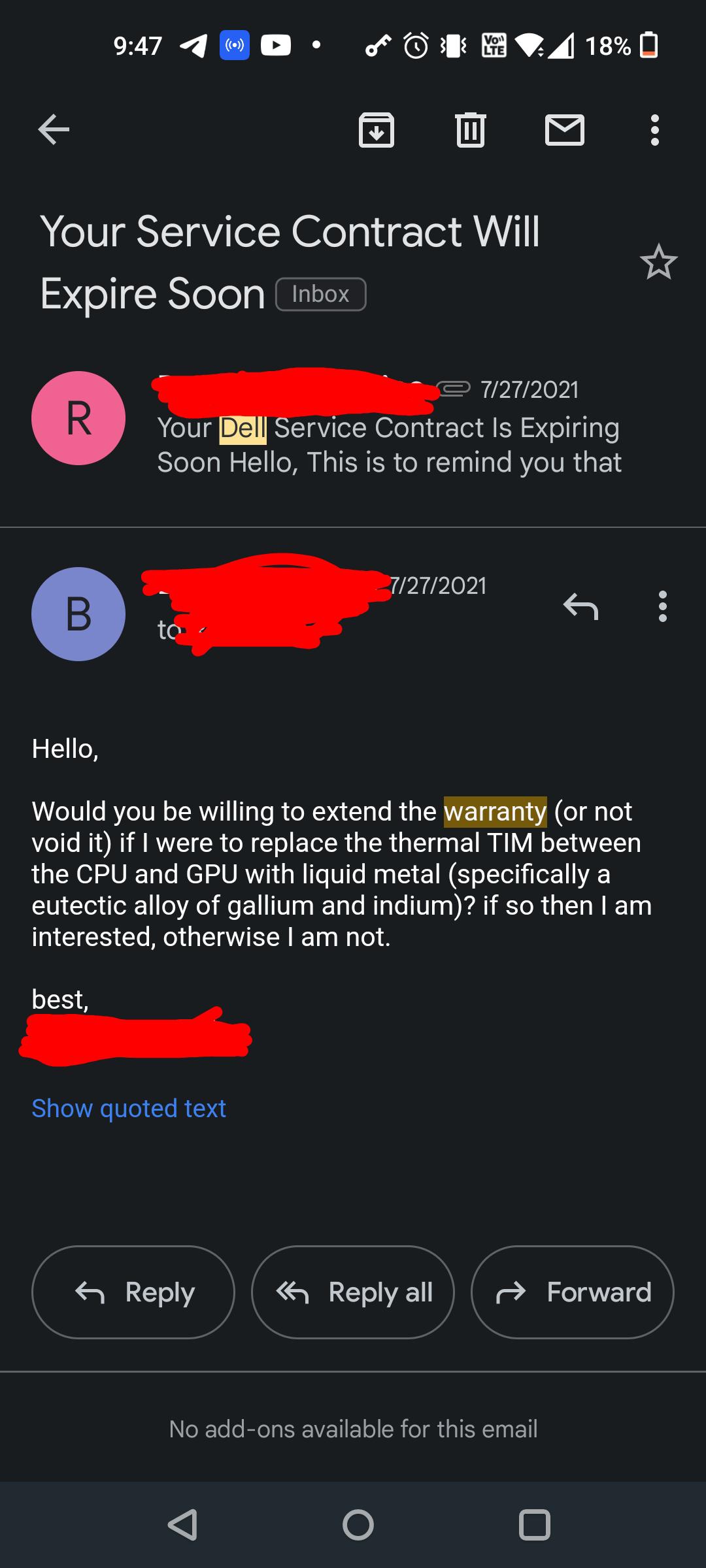 How to get Dell to stop asking about warranties. r/pcmasterrace