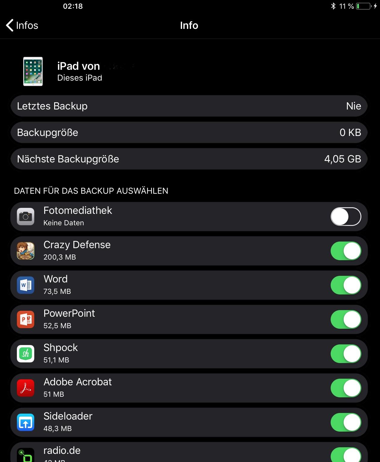 [Question] Why is the next backup so big? Can’t backup my iPad atm. Can
