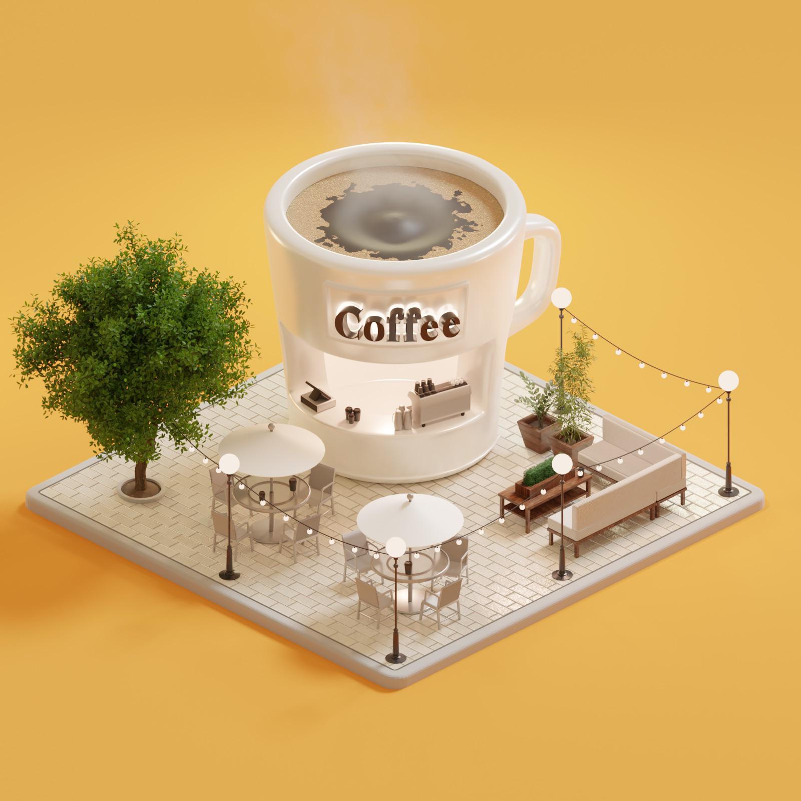 Coffee Shop r/blender