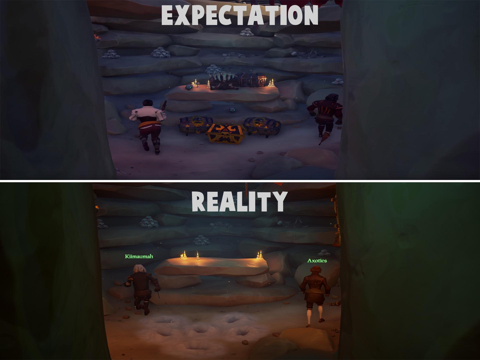 Expectation vs Reality [Skeleton Fort] Seaofthieves