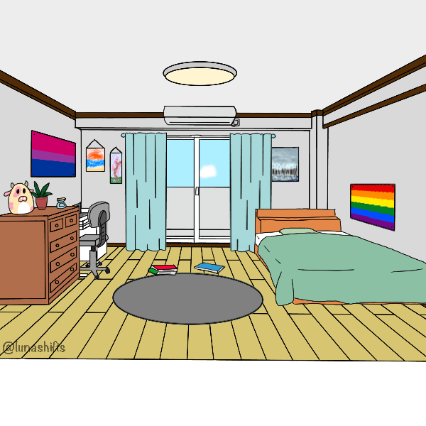 Found this cool picrew and made my room with it )) [link in the
