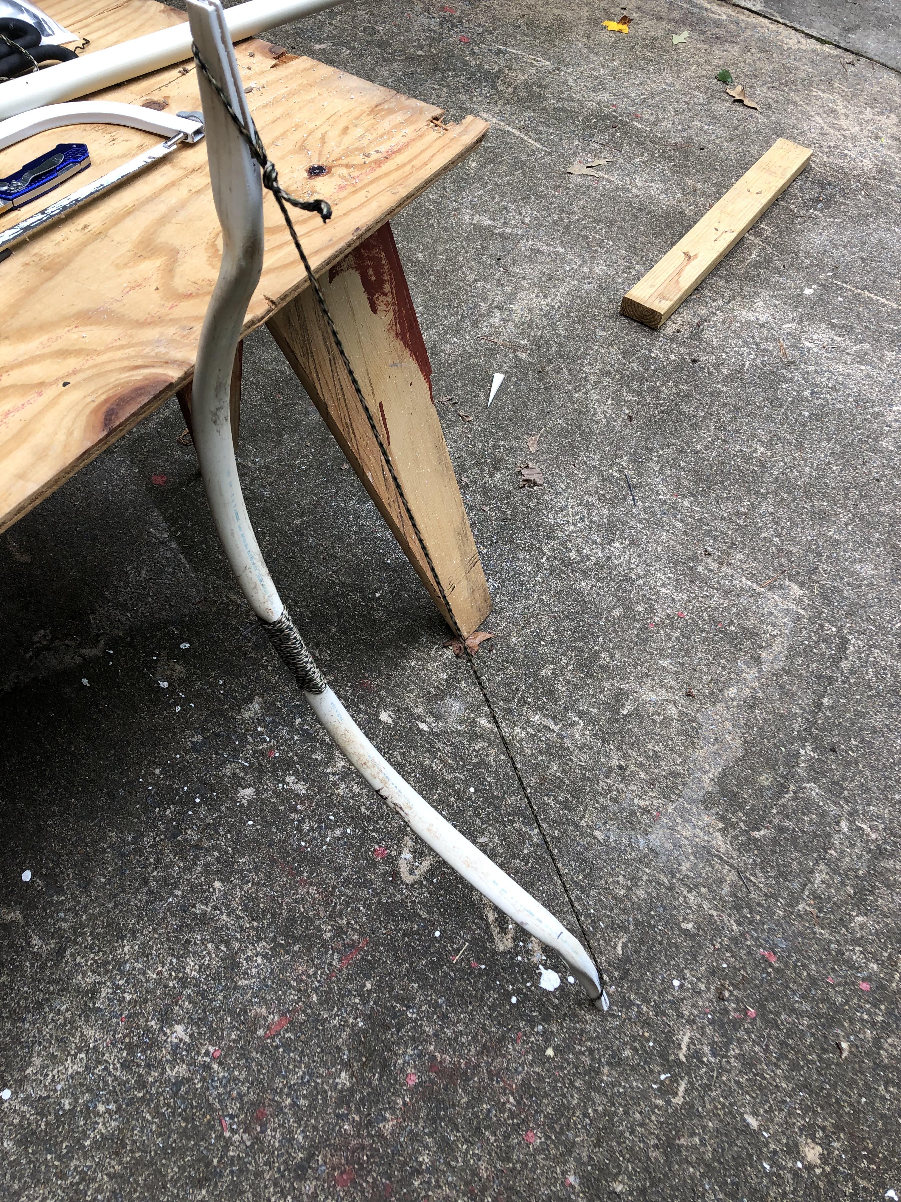 Made my first bow this morning after some youtube randomness. PVC