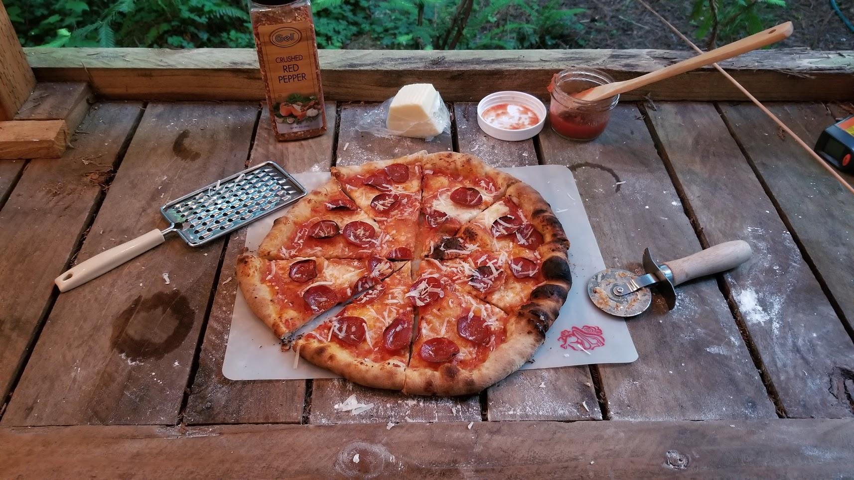 Kettle pizza at the cabin r/Pizza