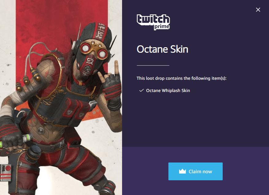 twitch prime octane skin available now apexlegends
