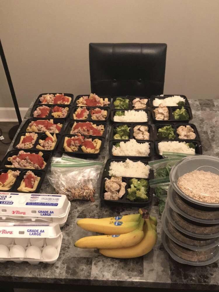 College student meal prep. Only 45 gets me from Monday to Friday 👍🏻