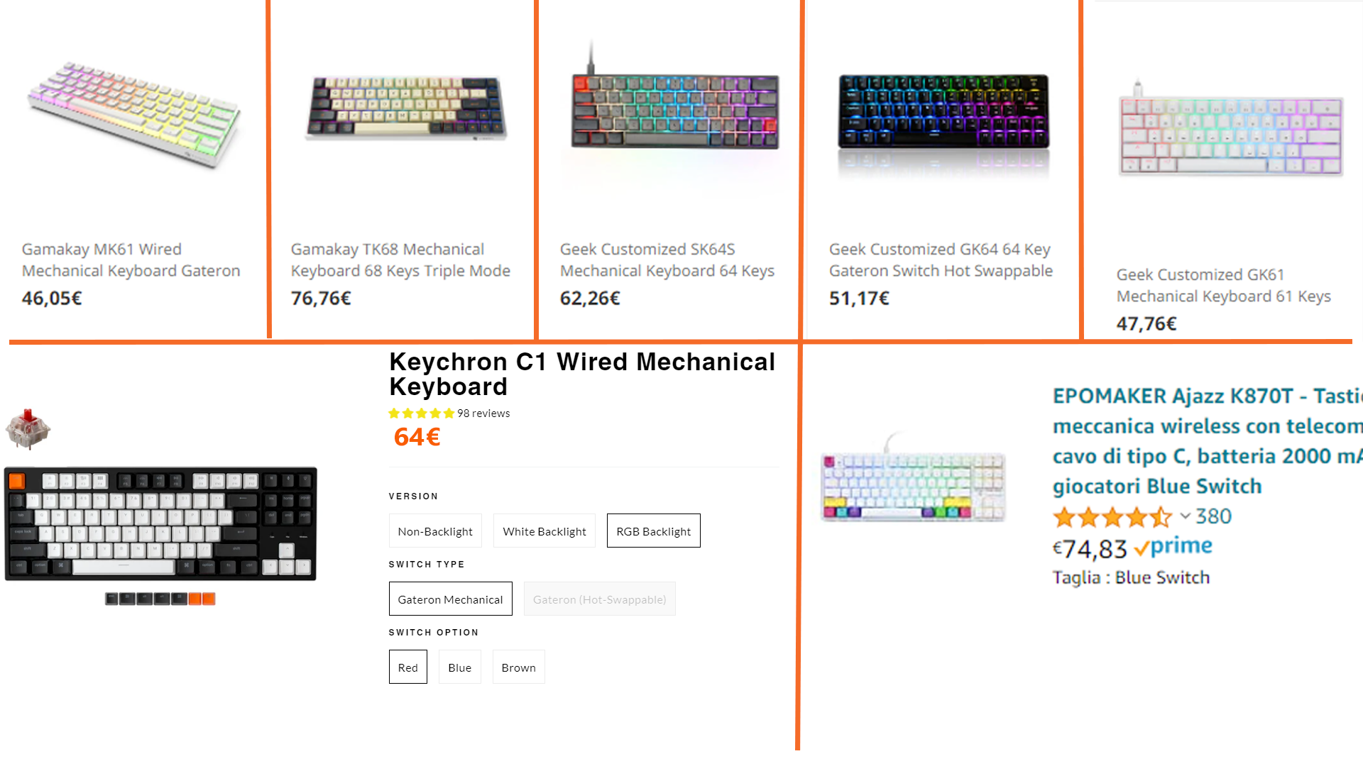 Best keyboard between these? Looking for a TKL or a 65, probably