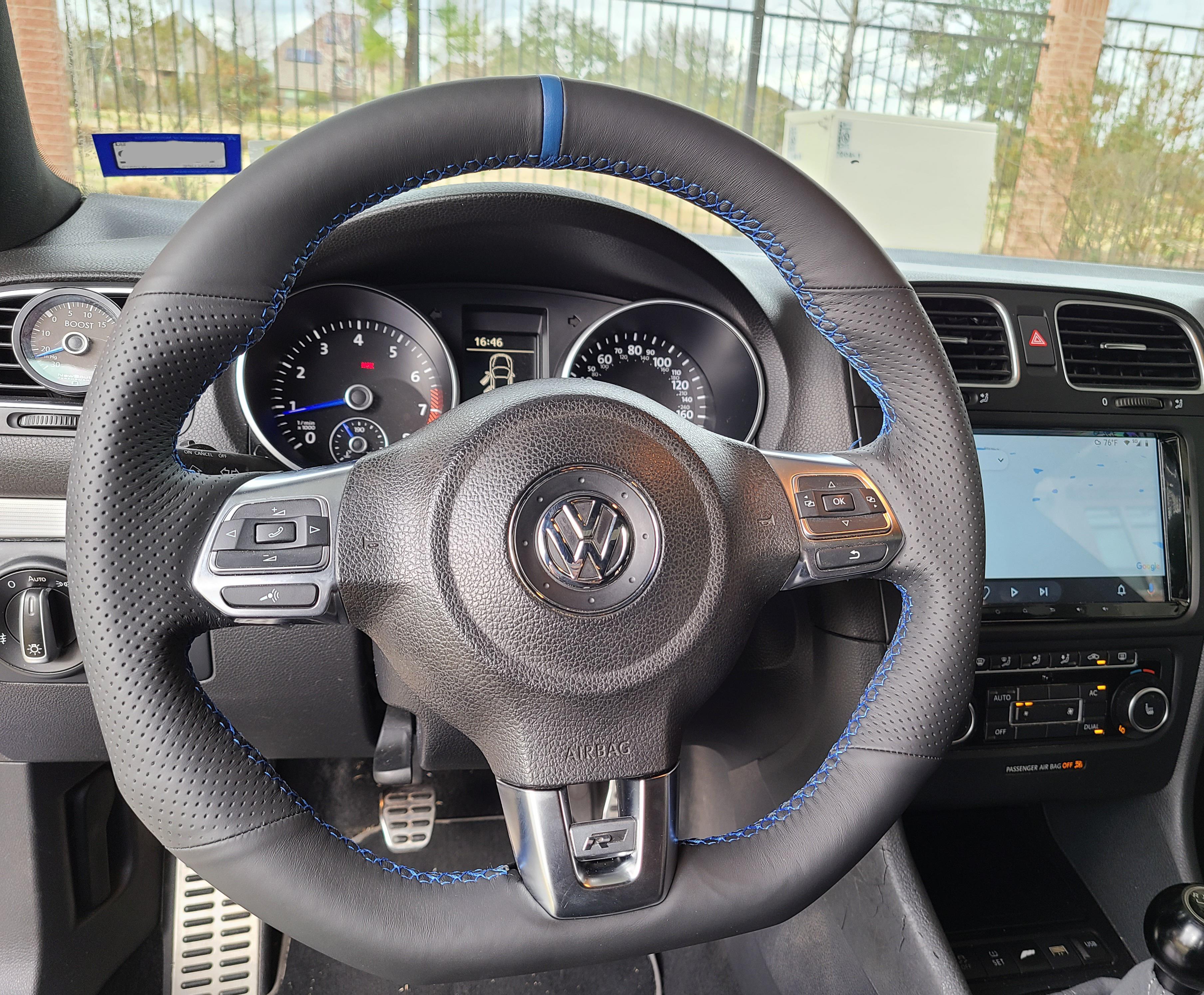 Mk6 final interior upgrade done new steering wheel leather Golf_R