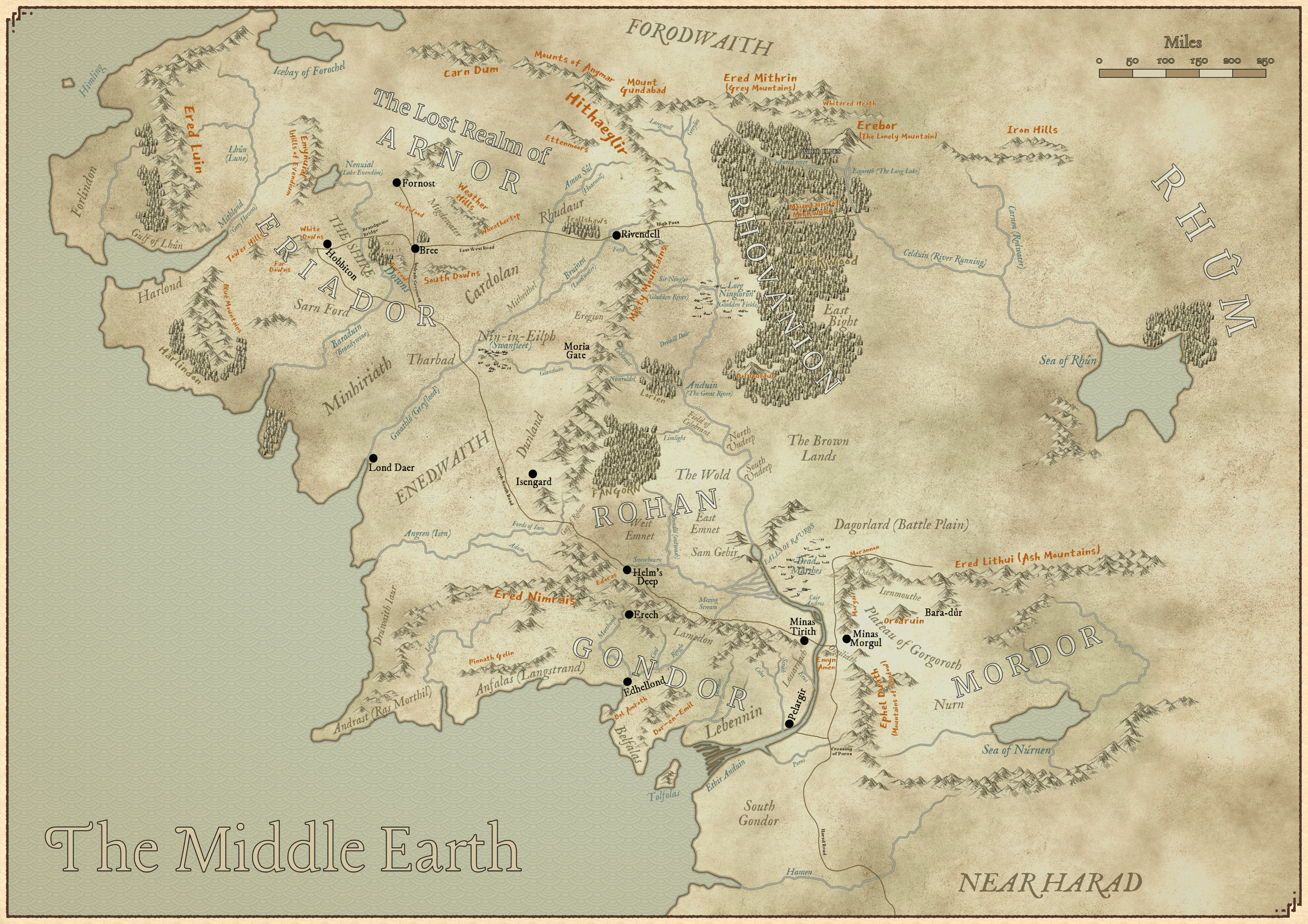 Adam Savage Middle Earth Map Yet another map of the Middle Earth r/wonderdraft