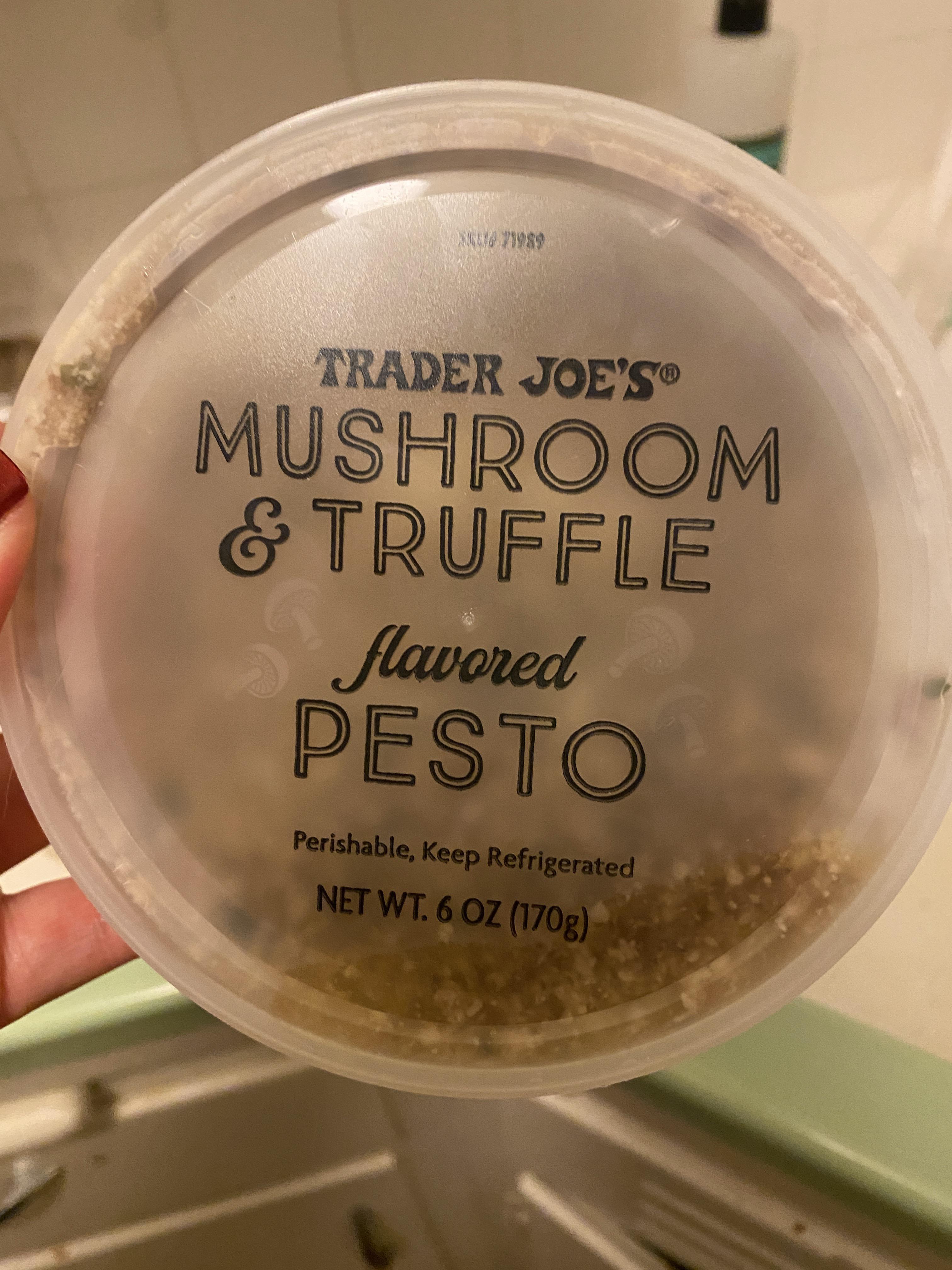Mushroom & Truffle Flavored Pesto is SOOOO good! Glad I finally tried it. r/traderjoes