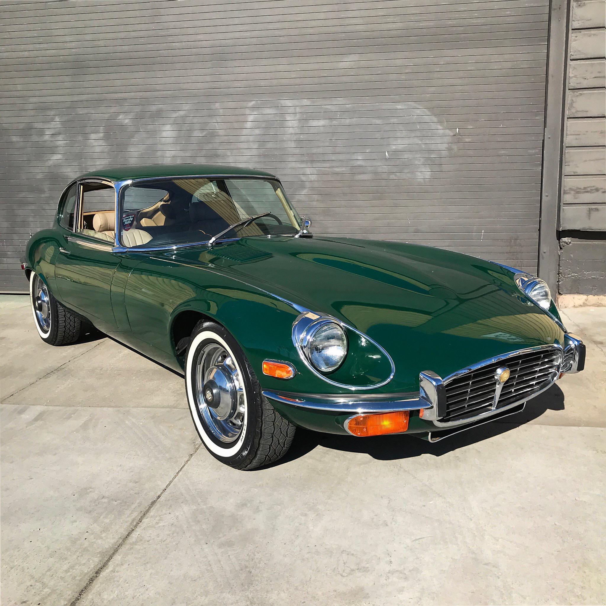 The Classic Look of a 1972 Jaguar XKE V12 2+2 in British Racing Green r/carporn