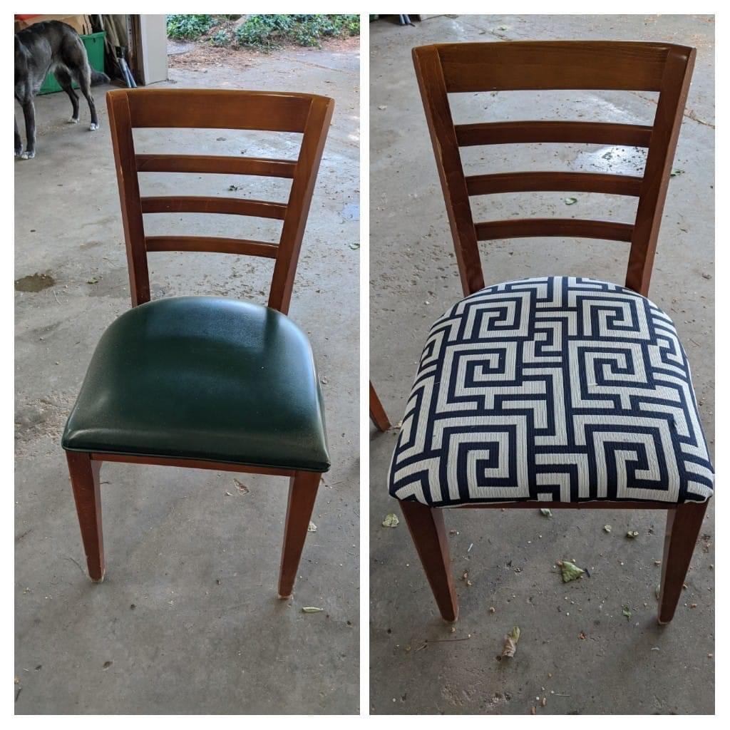 It’s amazing the difference reupholstering a chair can do! r