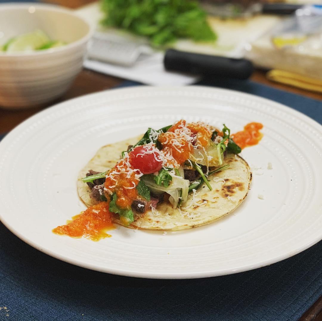 SV Skirt Steak Tacos with a Fennel Slaw and Red / Orange Pepper Salsa