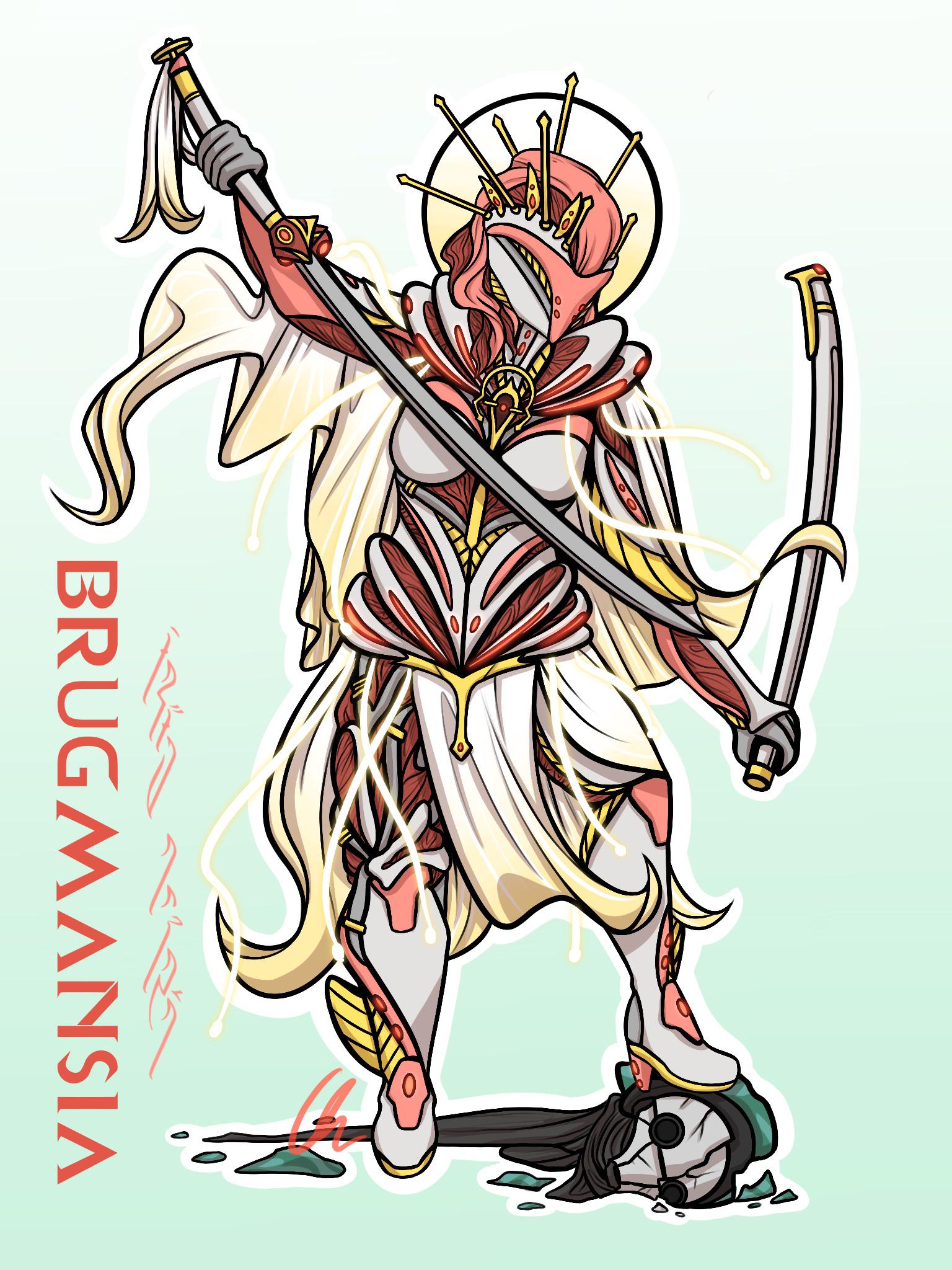 I Designed a Saryn Skin Based off of the Flower Angel's Trumpet Warframe