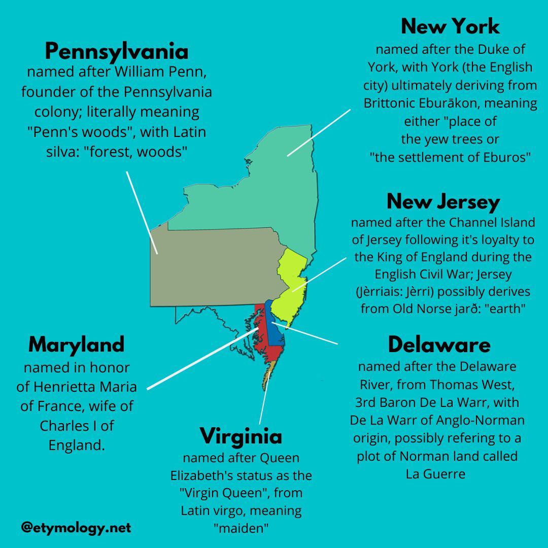 Etymologies of Midatlantic US states r/etymology