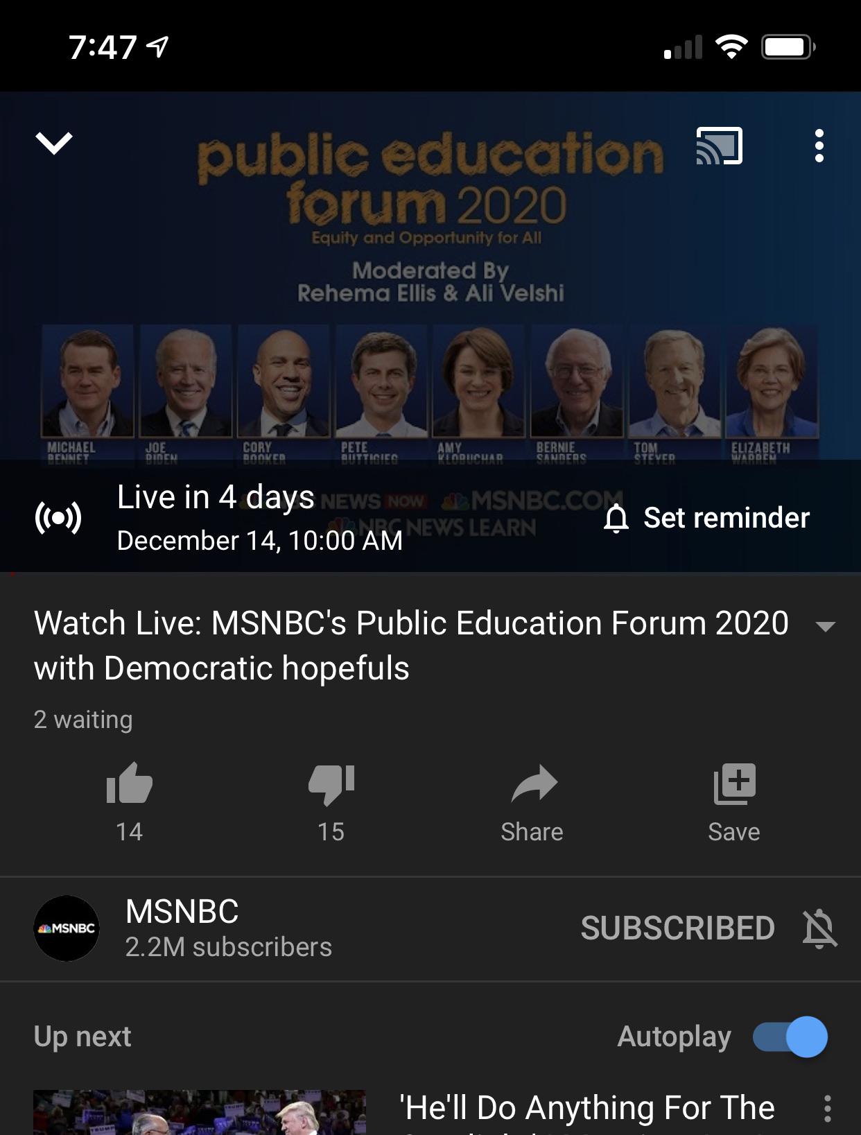 On MSNBC’s YouTube channel right now... r/YangForPresidentHQ