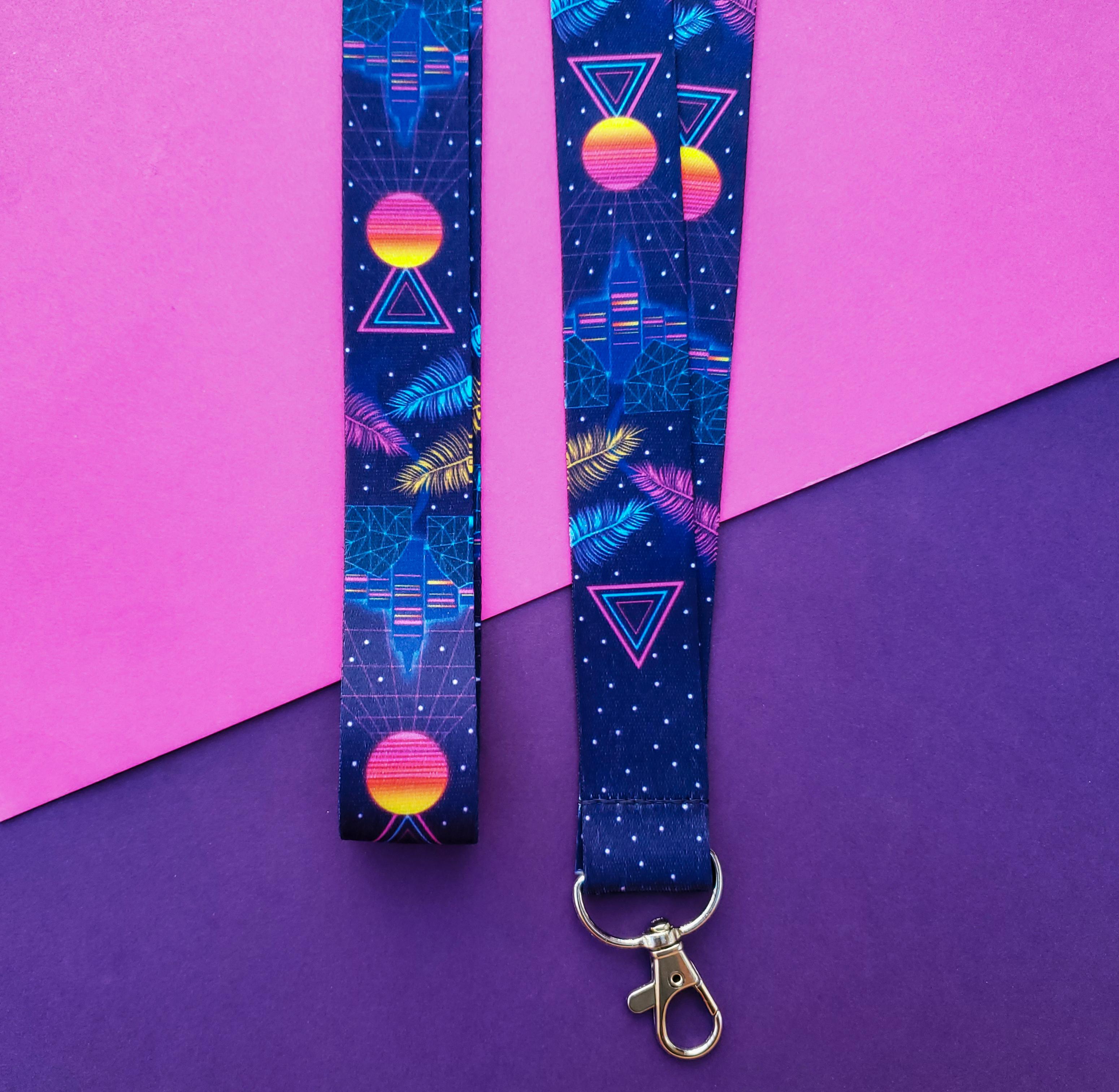 Finally designed a lanyard with the outrun aesthetic after many years