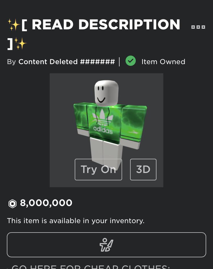 Man. I wish I could sell the shirt I bought for some robux r/roblox