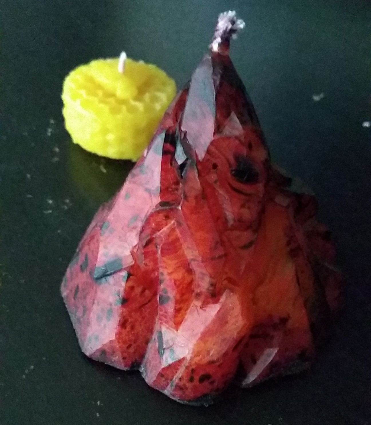 Volcano candle made of beeswax Part of my graduation gift for Master