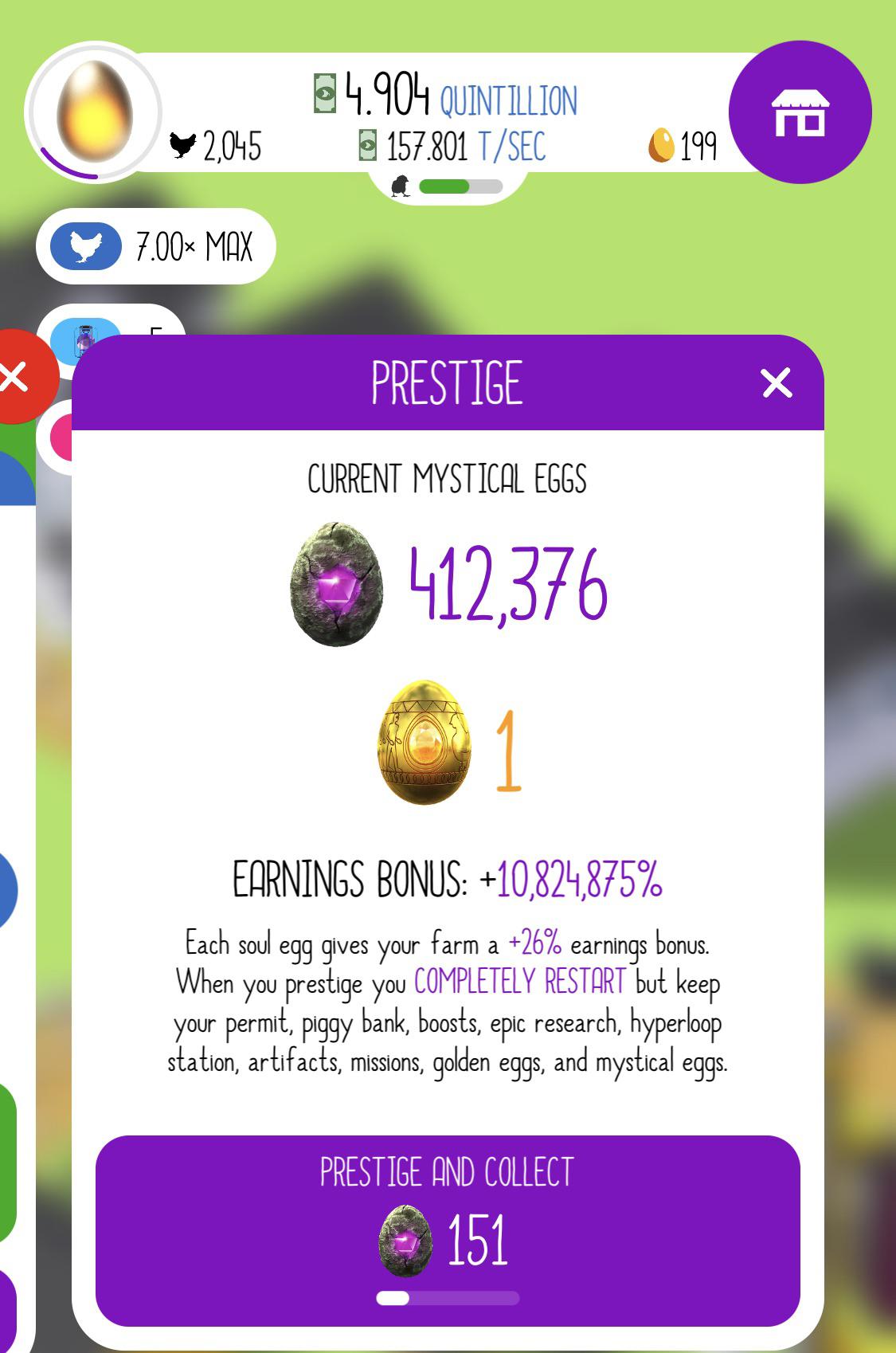 Biggest milestone yet! First prophecy egg and 10,000,000 earnings bonus