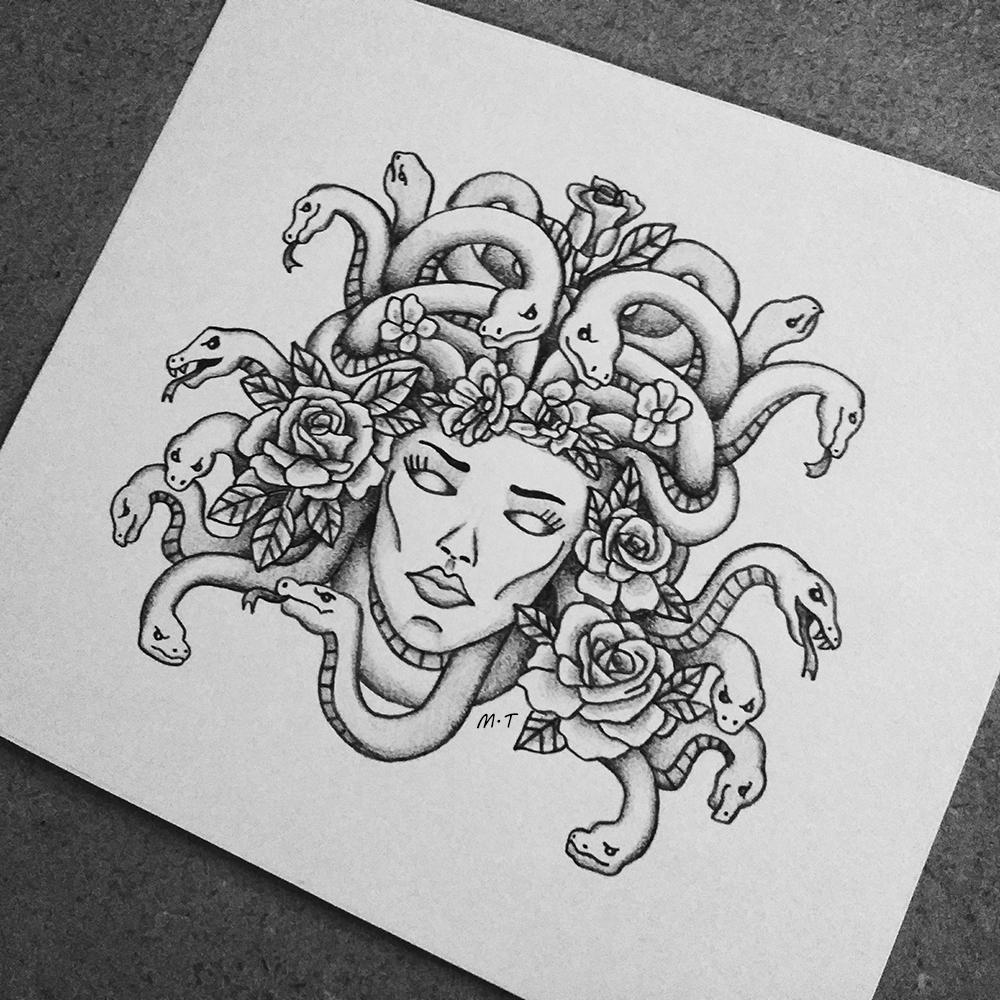 Medusa Drawing Tattoo