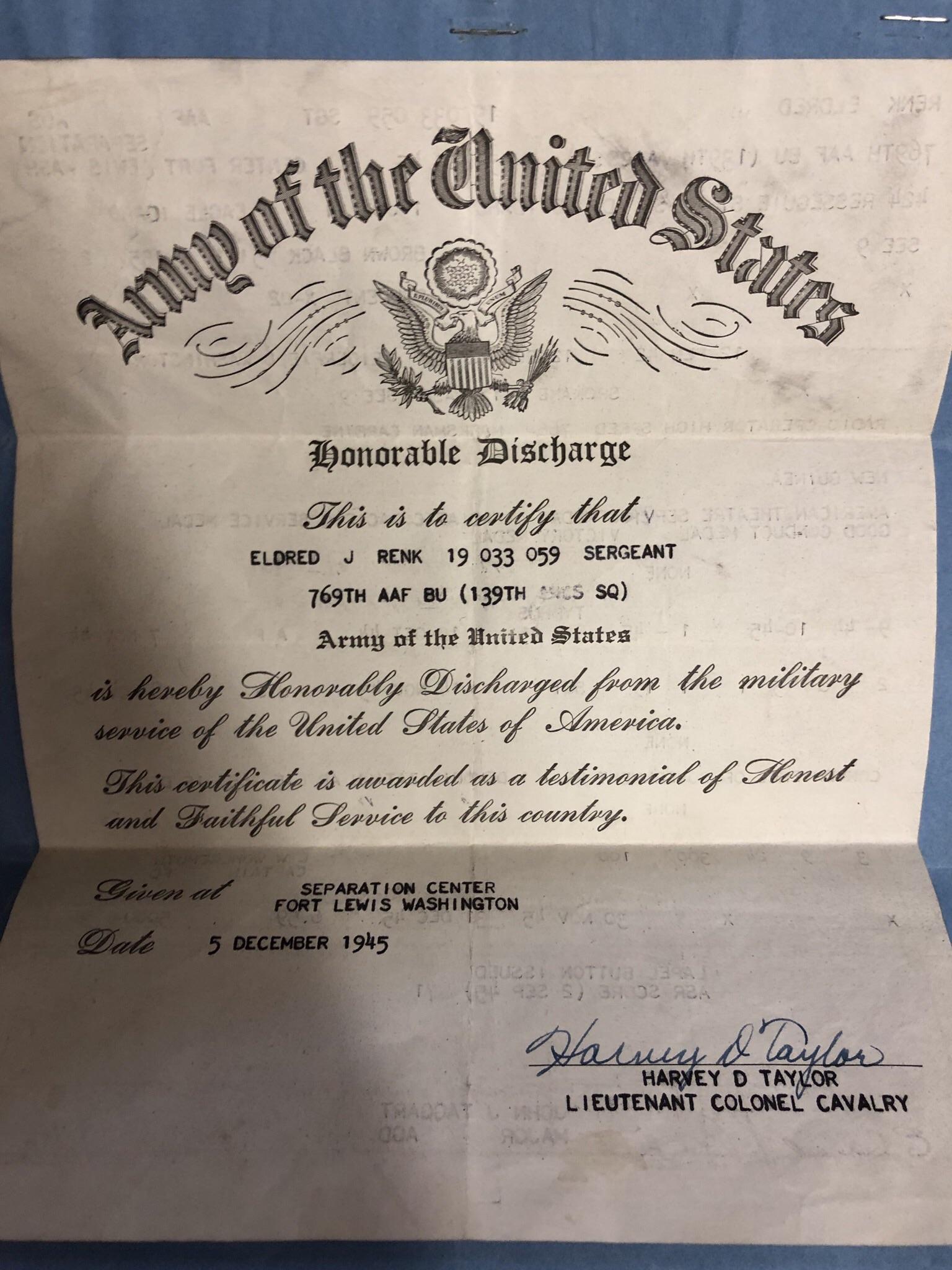 My Grandfather’s Honorable Discharge Papers from the US Army...any help