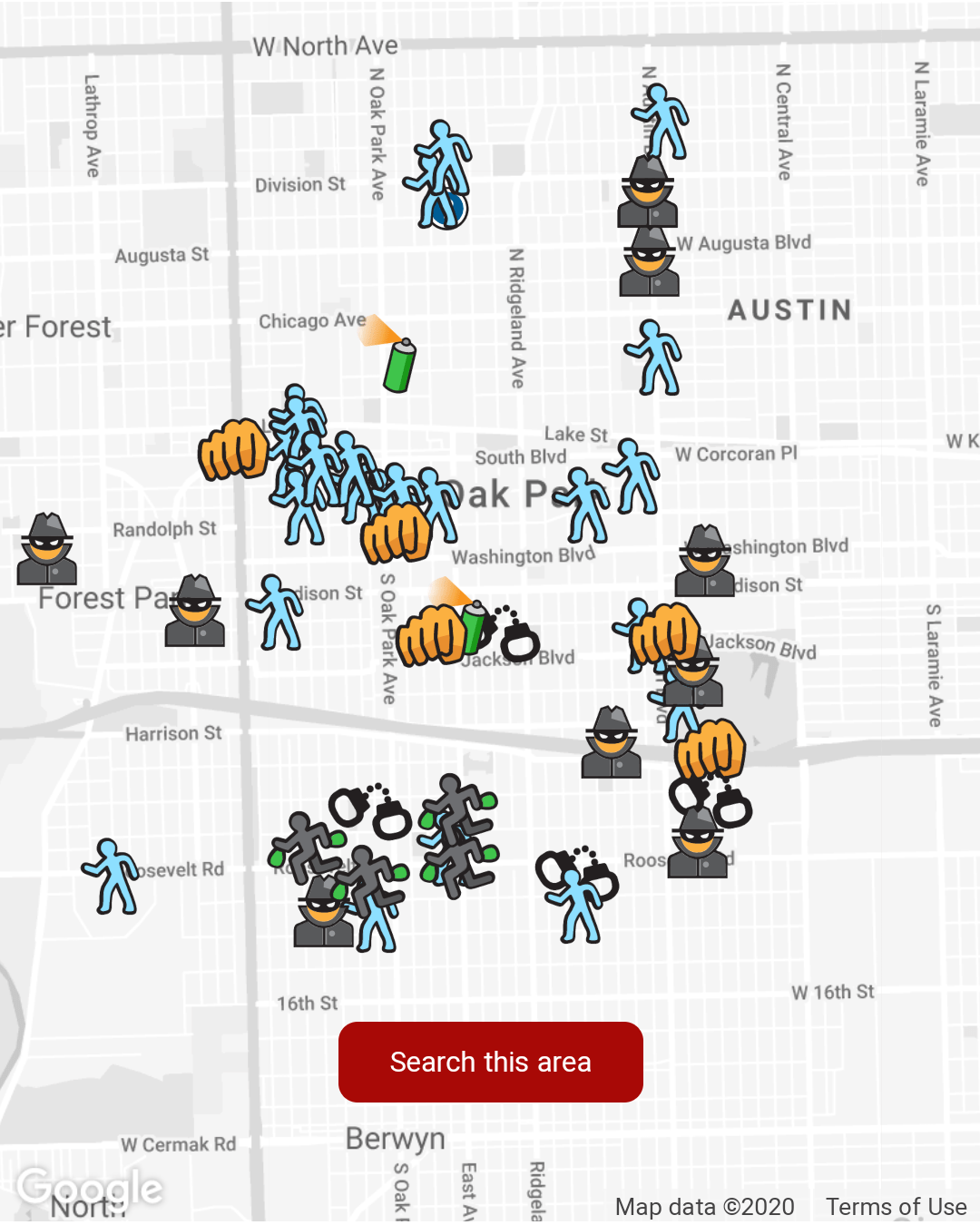 Latest Crime map r/oak_park